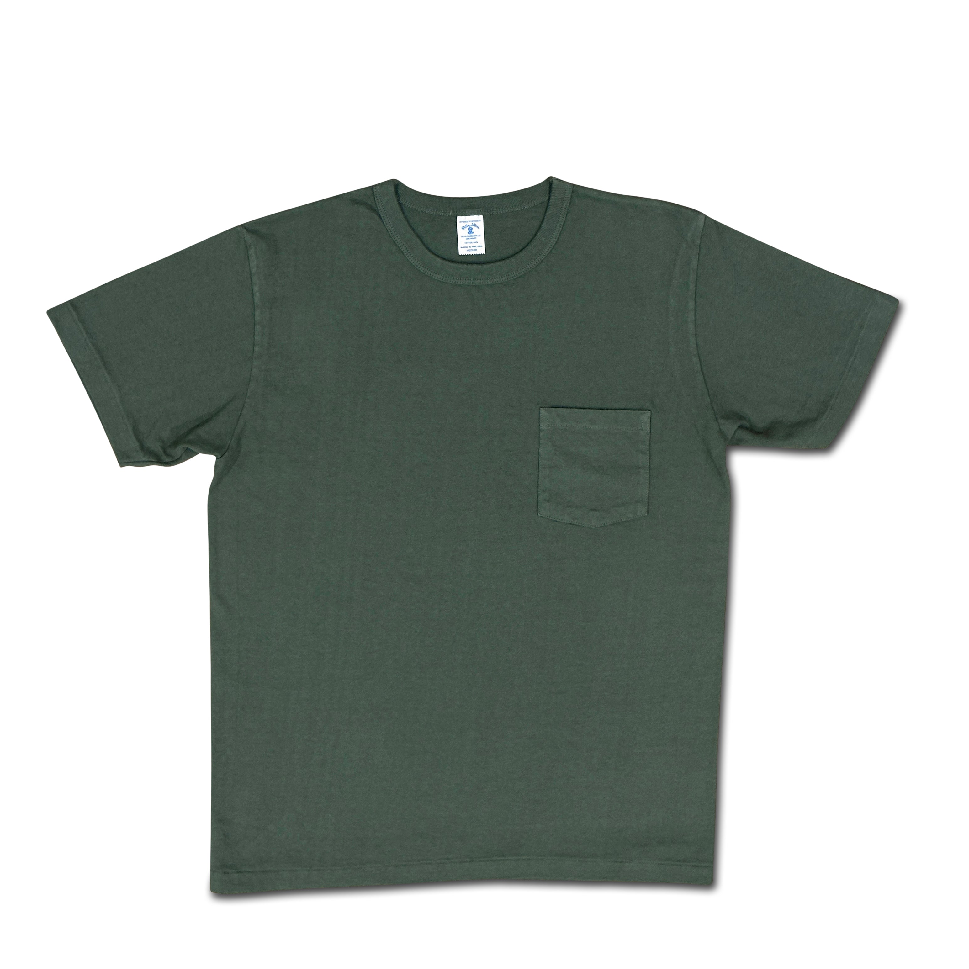 14/1 Pigment Dyed Pocket T-Shirt - Fatigue Green