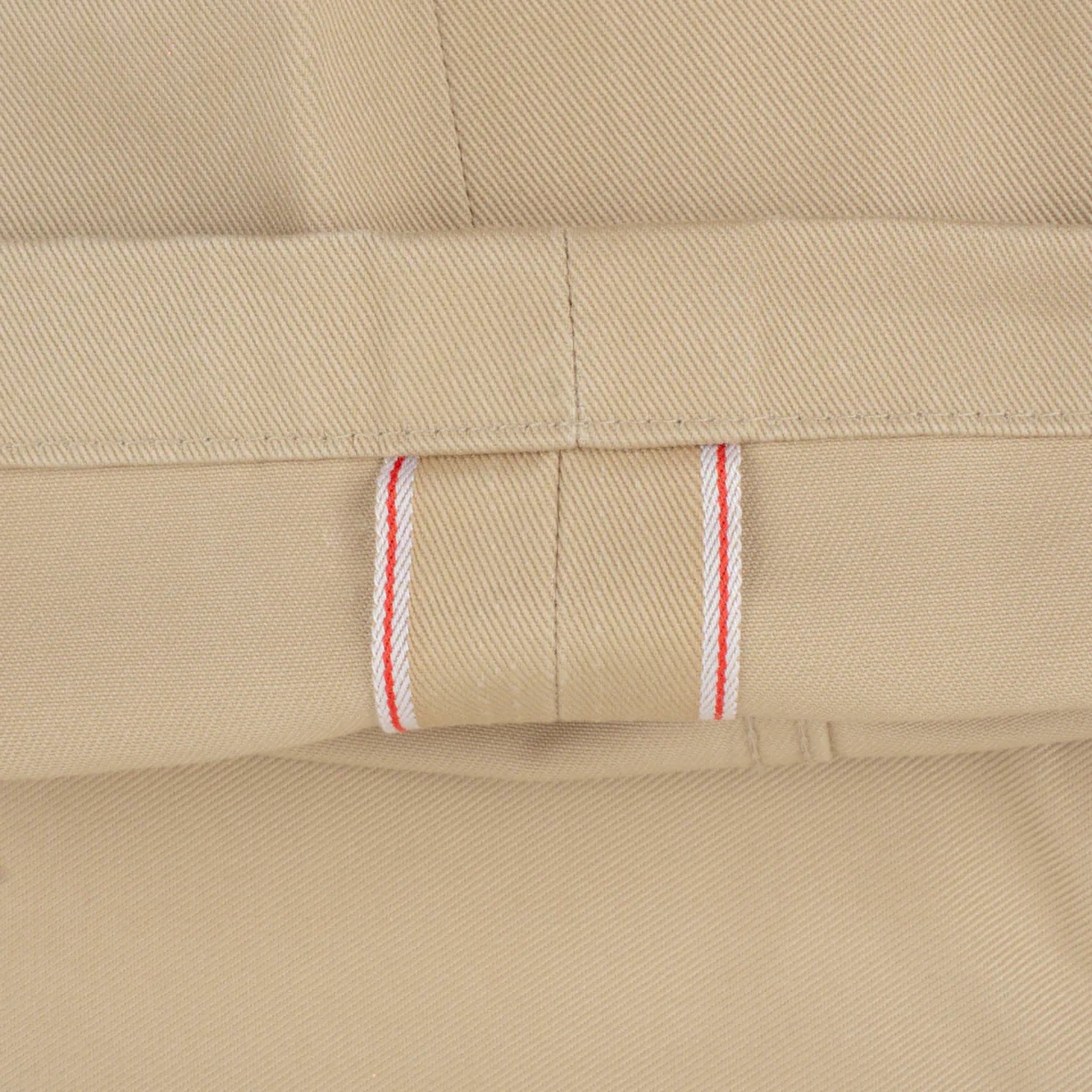 IH-727-KHA 9oz Mercerised Selvedge Cotton Medium/High Rise Tapered Chinos - Khaki