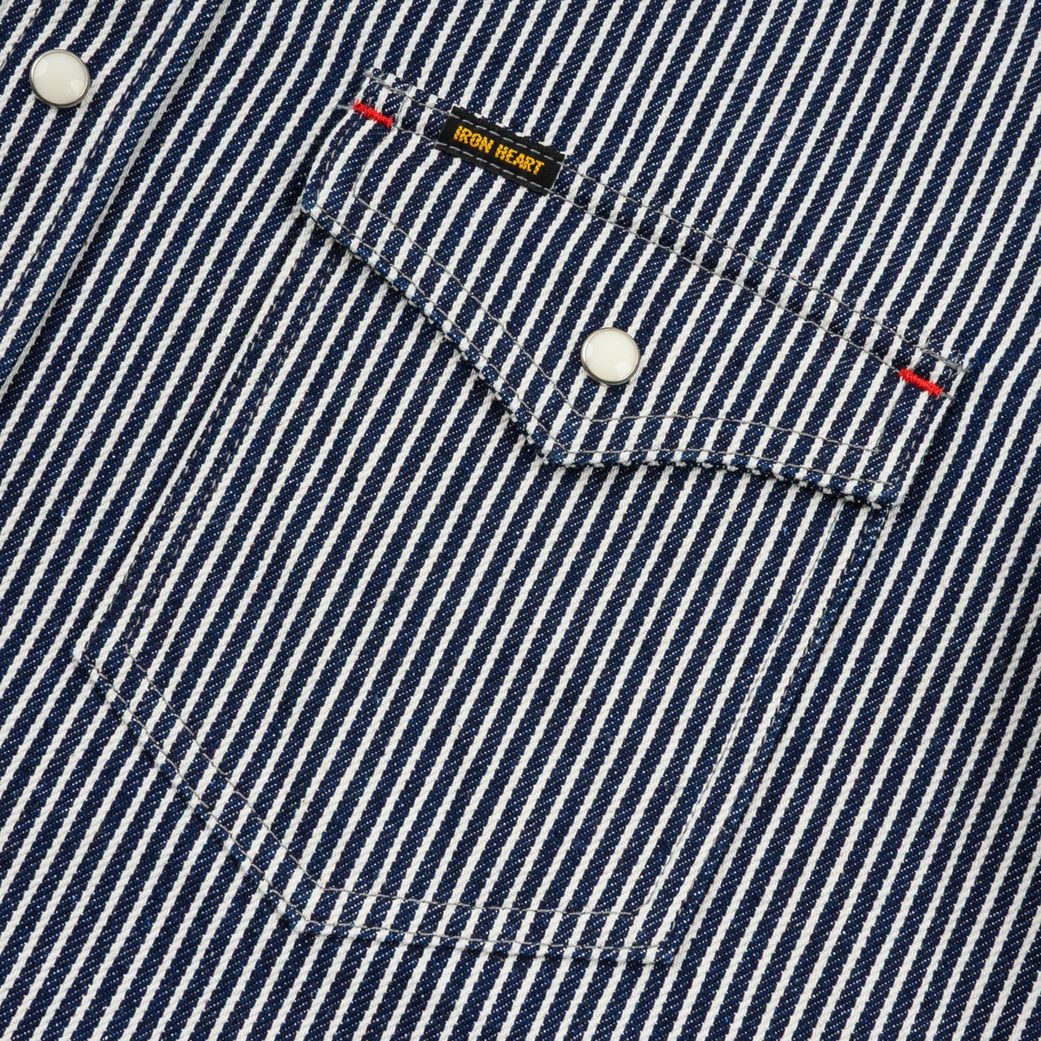 IHSH-07-IND 12oz Hickory Stripe Western Shirt - Indigo