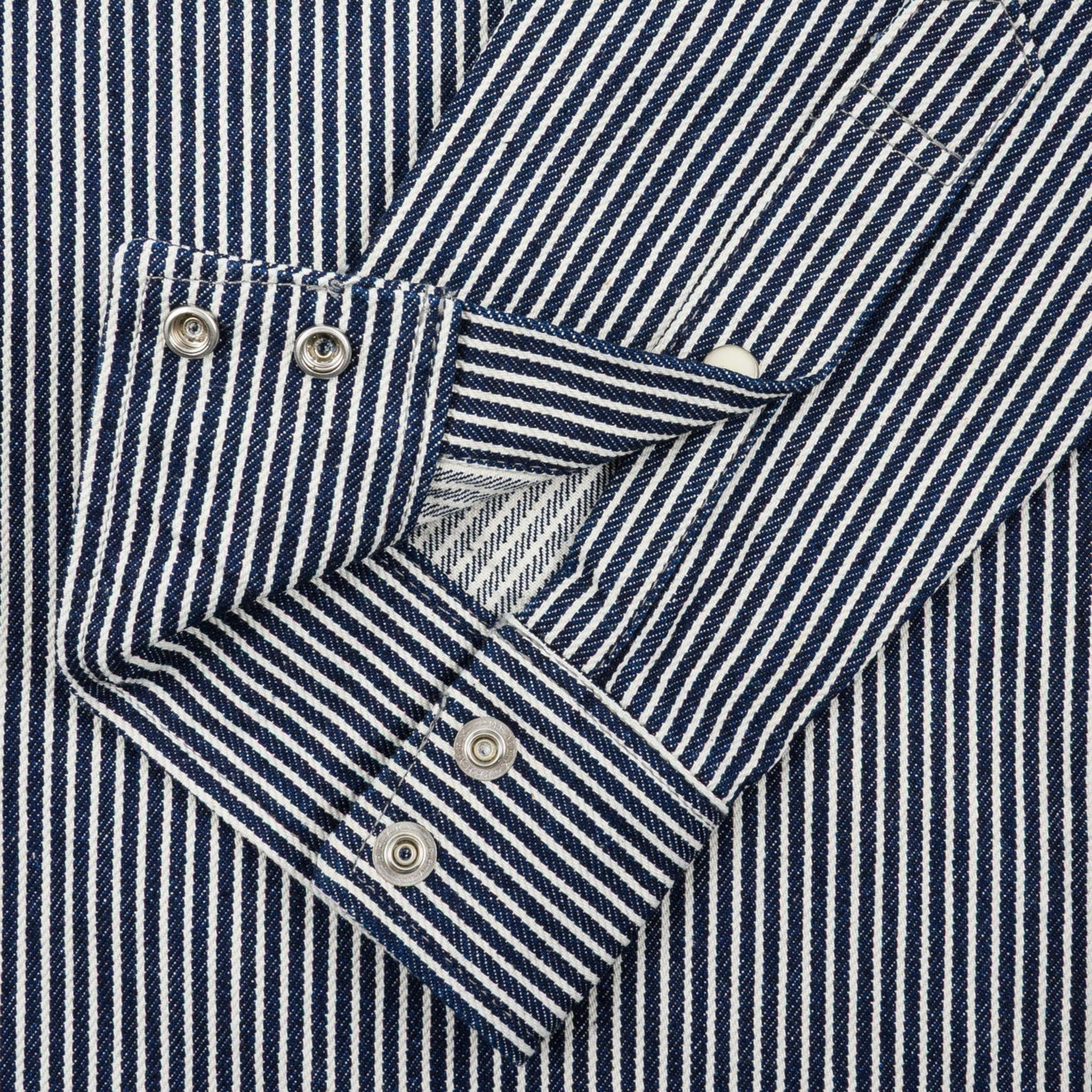 IHSH-07-IND 12oz Hickory Stripe Western Shirt - Indigo