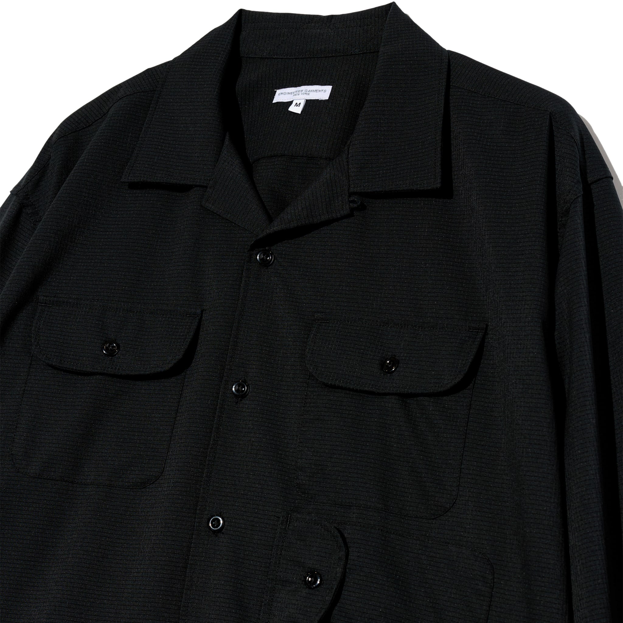 Bowling Shirt - Black Polyester Mesh