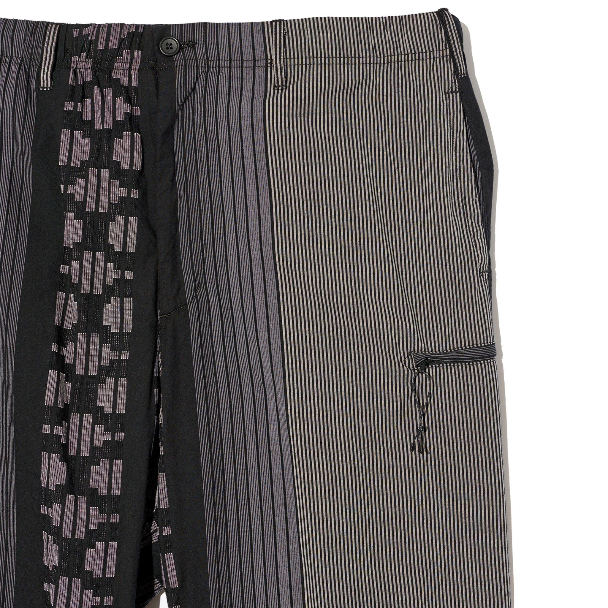 Drawstring Pant - Black/Grey Multi Pattern Stripe Jacquard