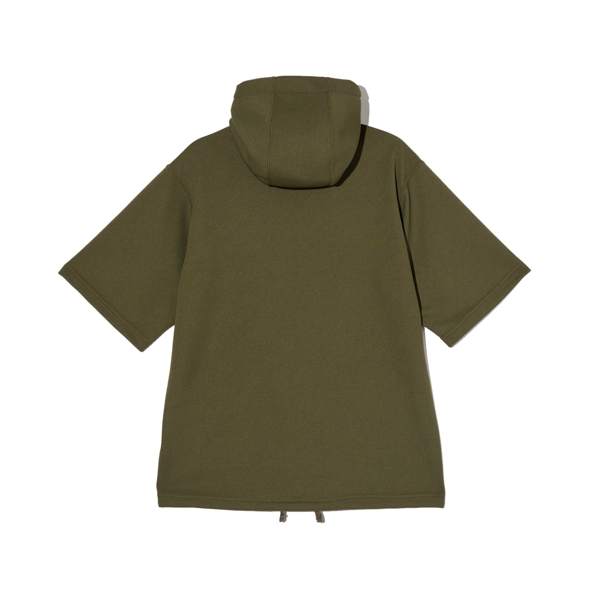 Short Sleeve Hoody - Olive Diamond Poly Knit