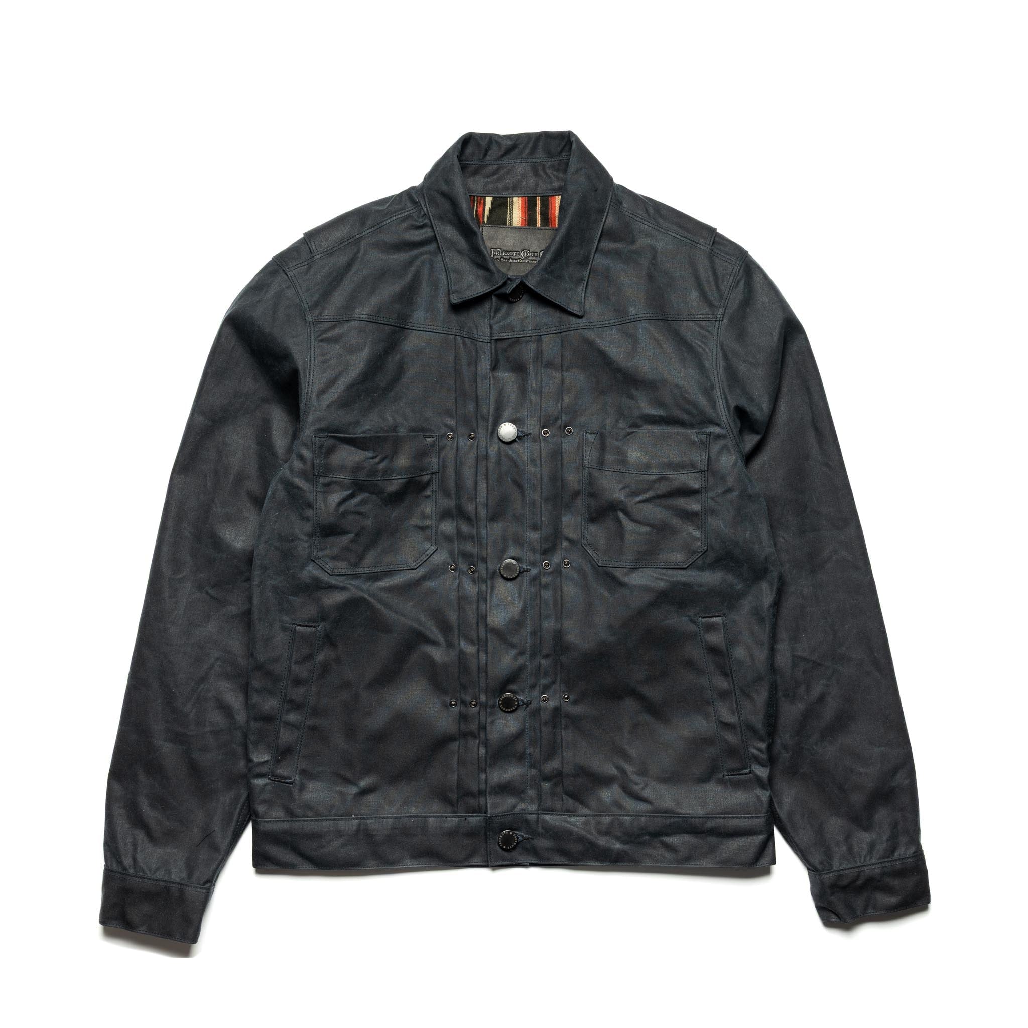 RJ-1 Riders Jacket Waxed Canvas - Black (Brown Lining)
