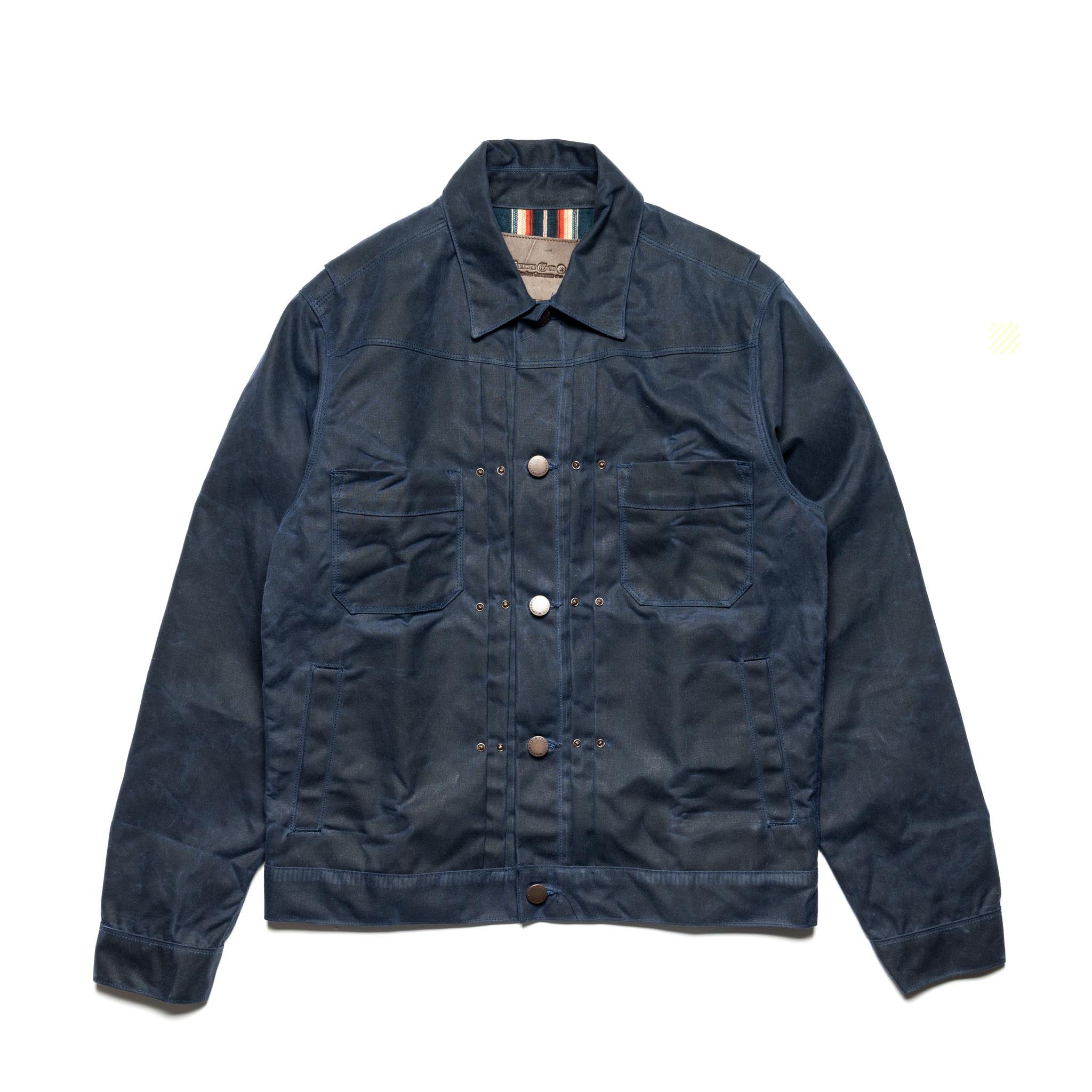 RJ-1 Riders Jacket Waxed Canvas - Navy (Navy Lining)