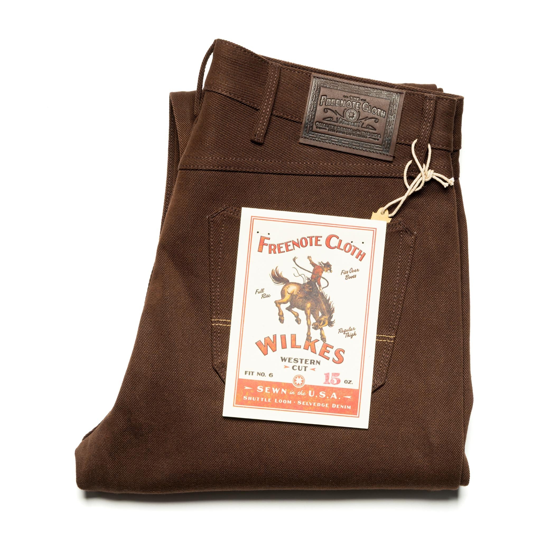 Wilkes Western 15 oz Dark Brown Selvedge Denim
