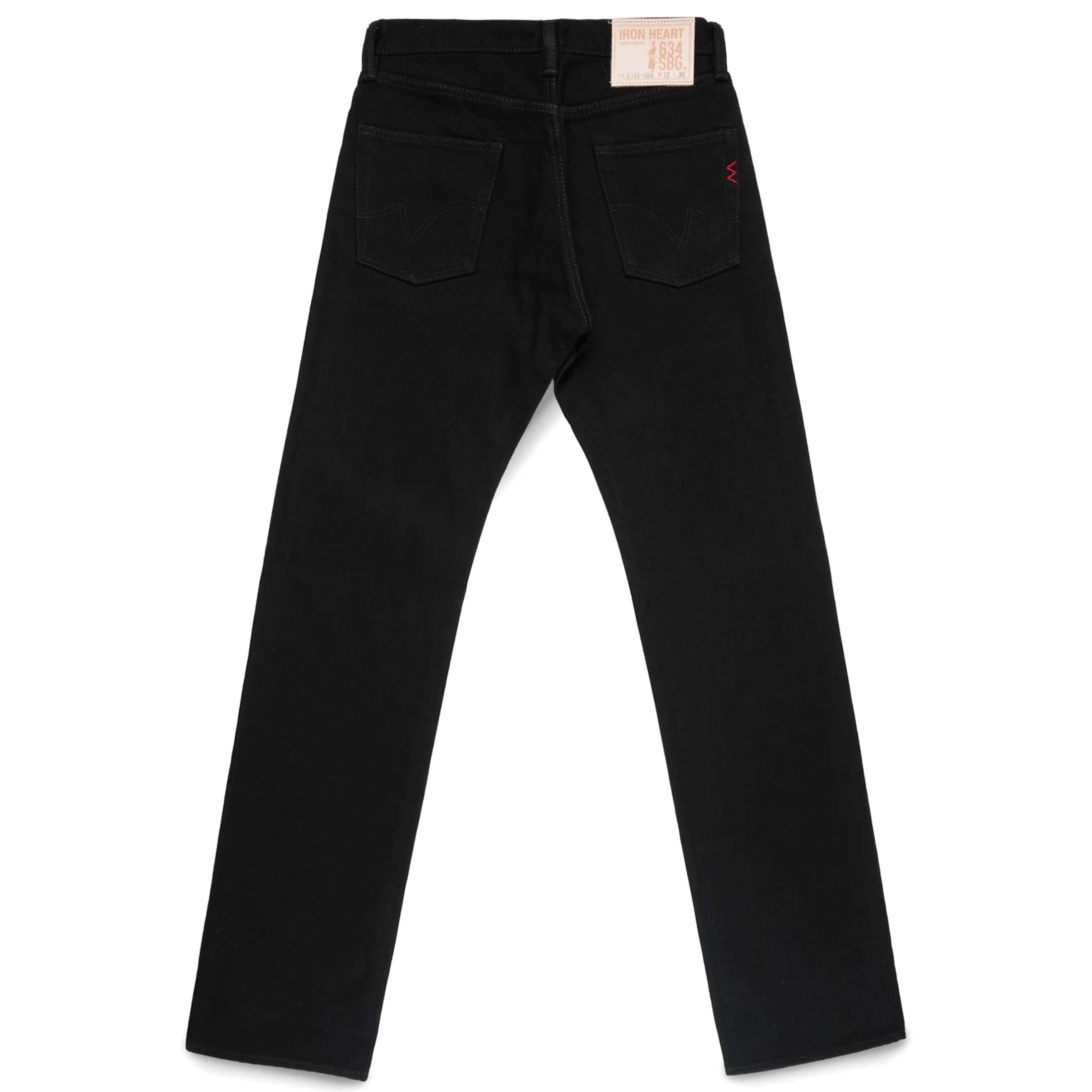 IH-634S-SBG 21oz Selvedge Denim Straight Cut Jeans - Superblack (Fades To Grey)