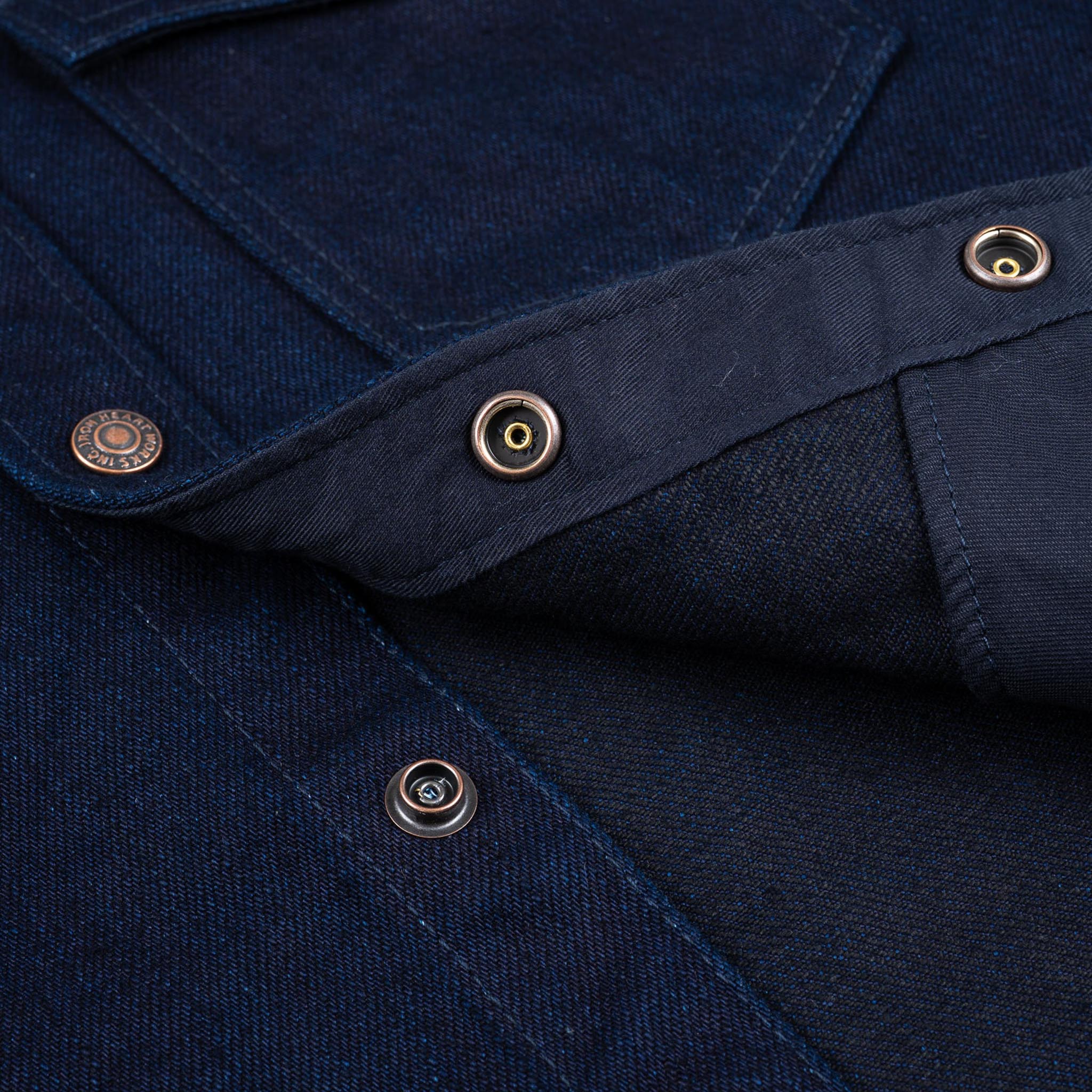IHSH-409-IB 19oz Selvedge Denim CPO Shirt - Indigo/Black