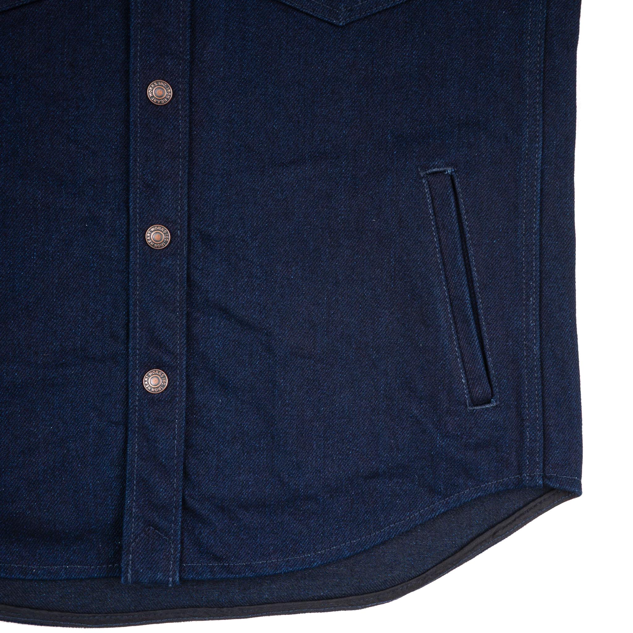IHSH-409-IB 19oz Selvedge Denim CPO Shirt - Indigo/Black