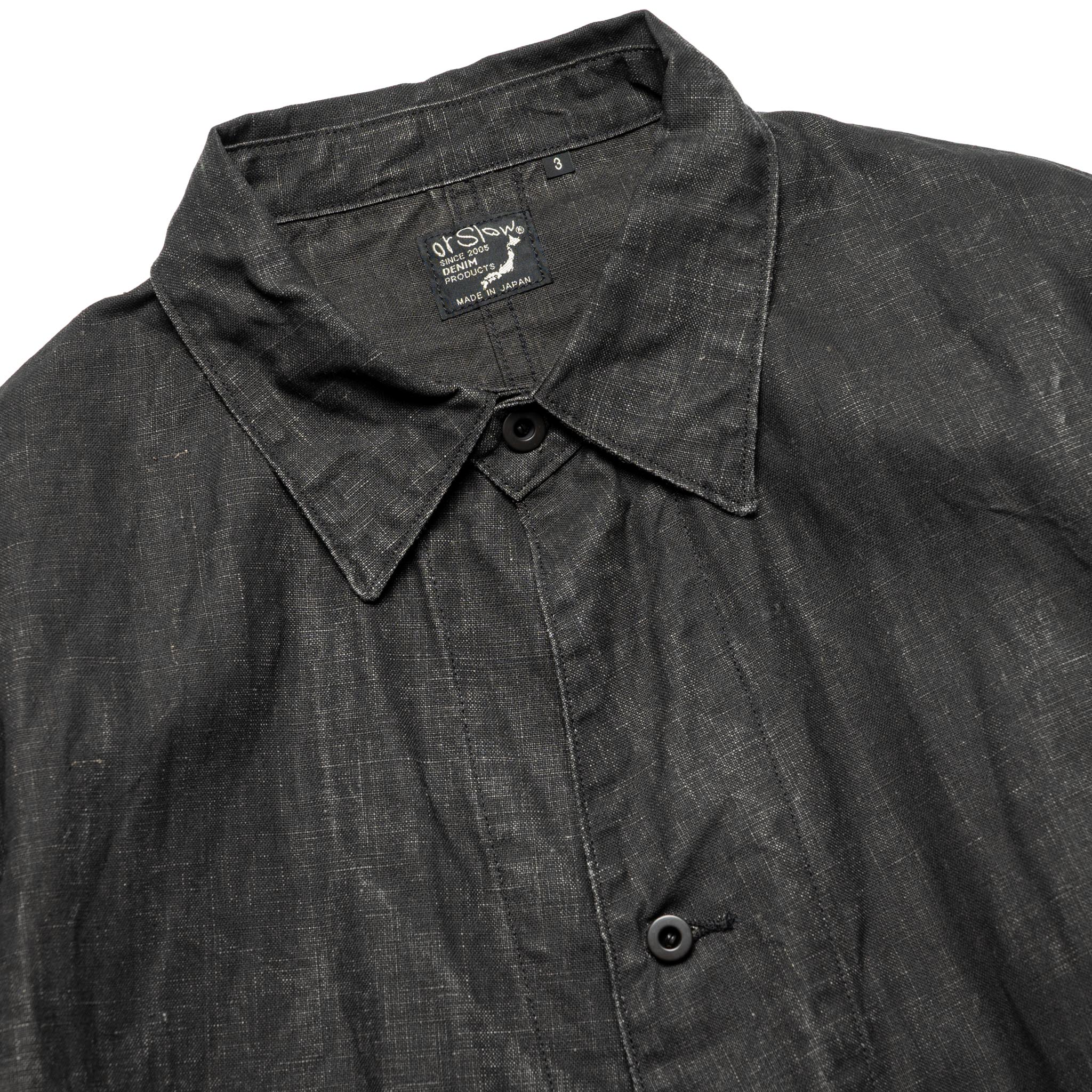 WWII 40's Sumi Coated Linen Coverall - Black
