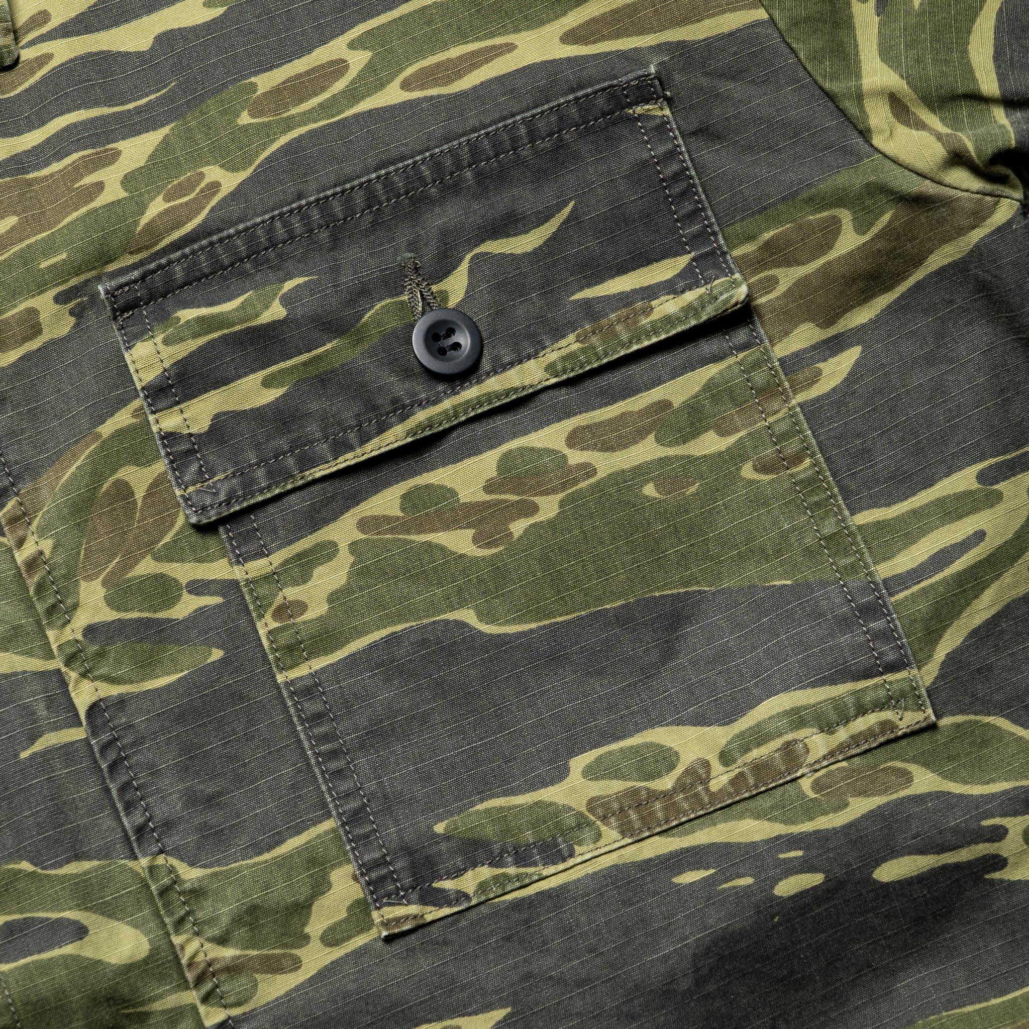 Utility Short Sleeve Shirt Jacket - Tiger Camo