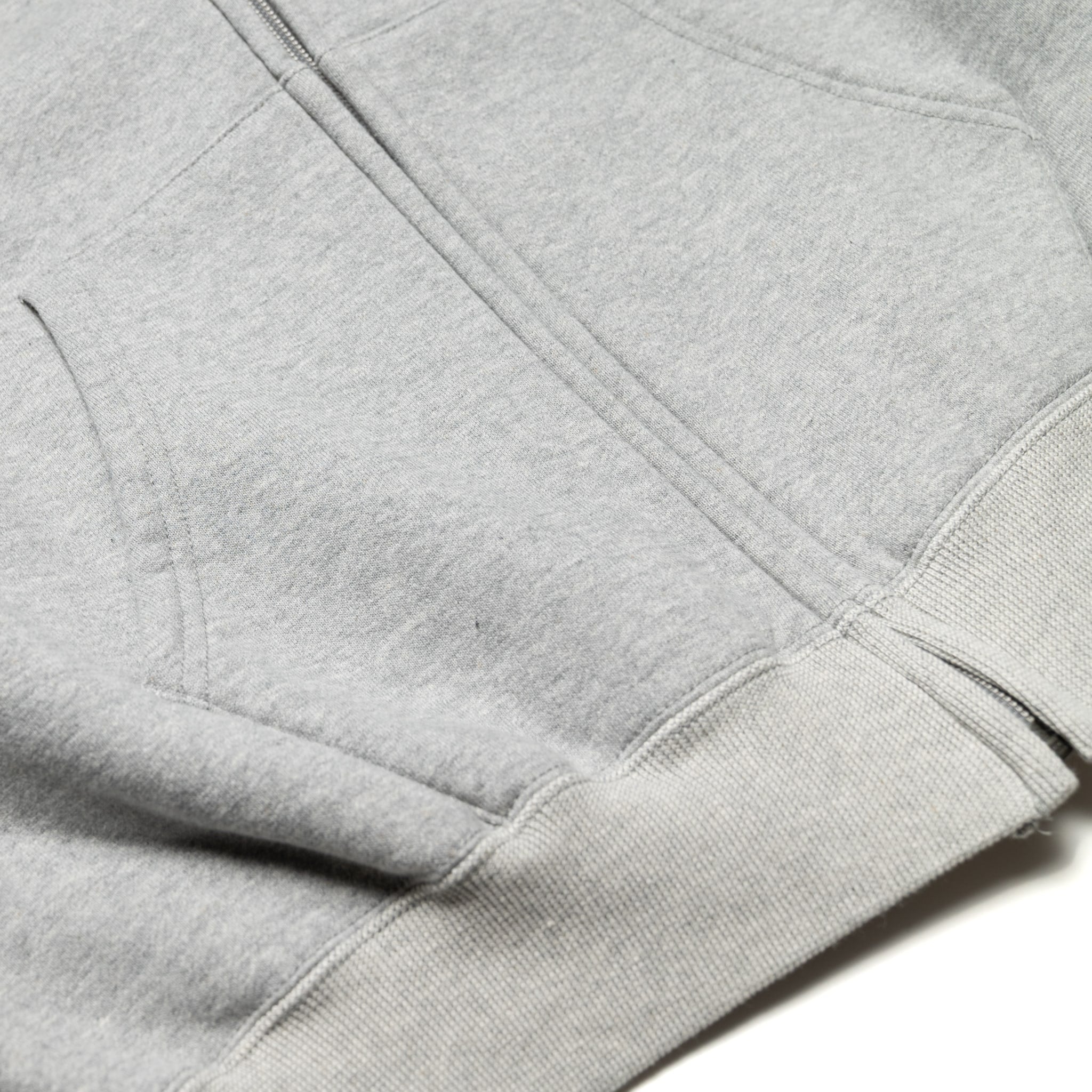 Front Zip Densely Knit Sweat Shirt - Heather Grey