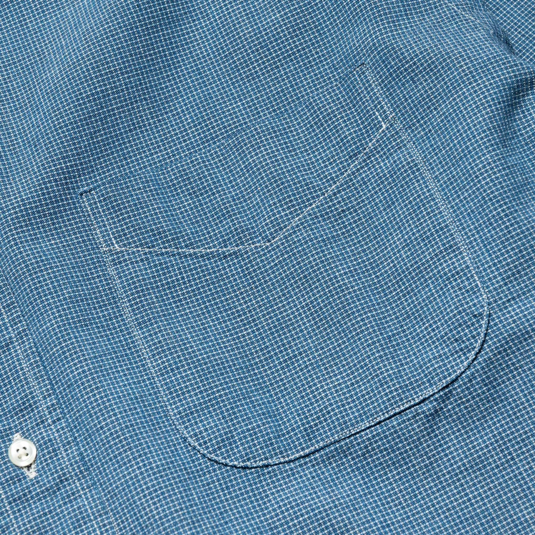 Small Check Indigo Chambray Standard Button Down Shirt