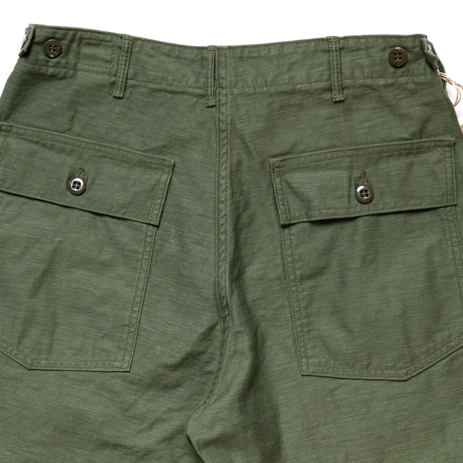 orSlow US ArmyFatigue Short Green Waist Tabs
