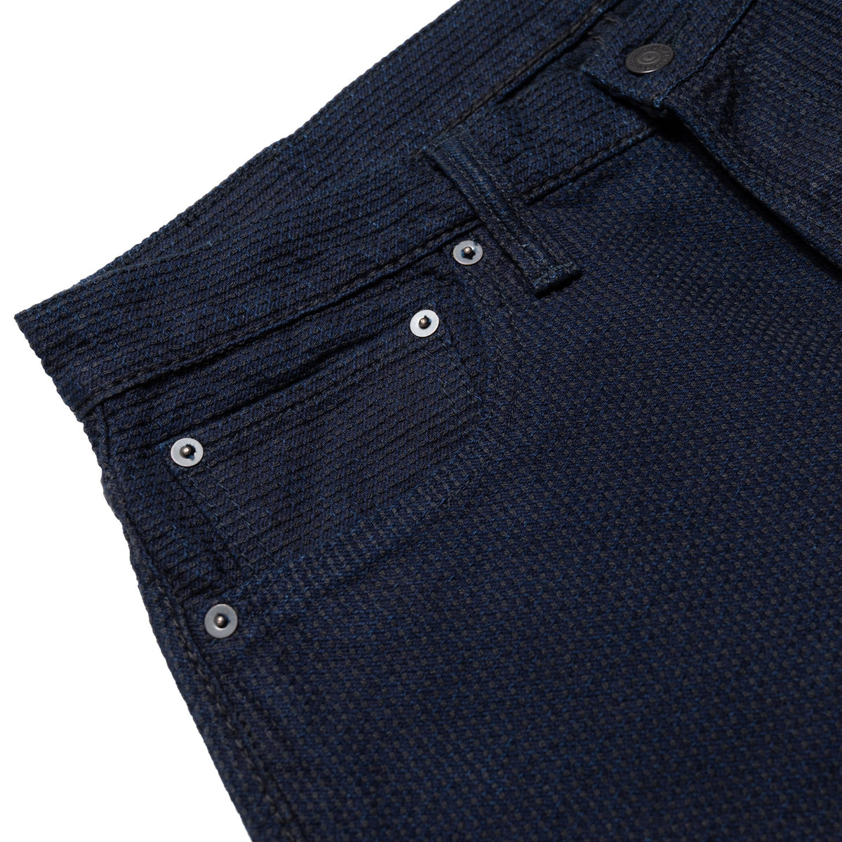 1178-ID Sashiko 5 Pocket Pants Regular Fit - Indigo x Black