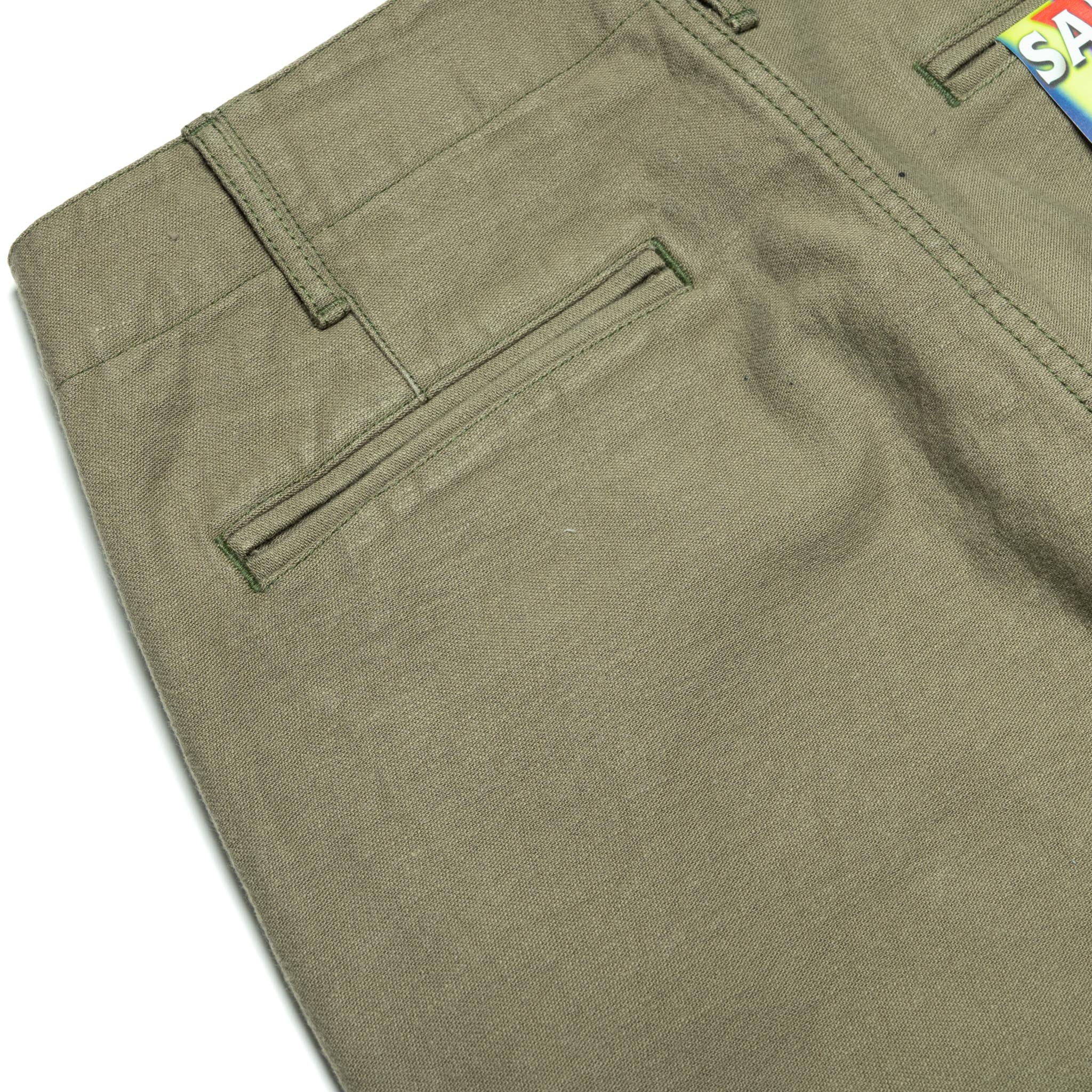 SJ42BP 15oz Heavy Back Satin Trousers - Olive