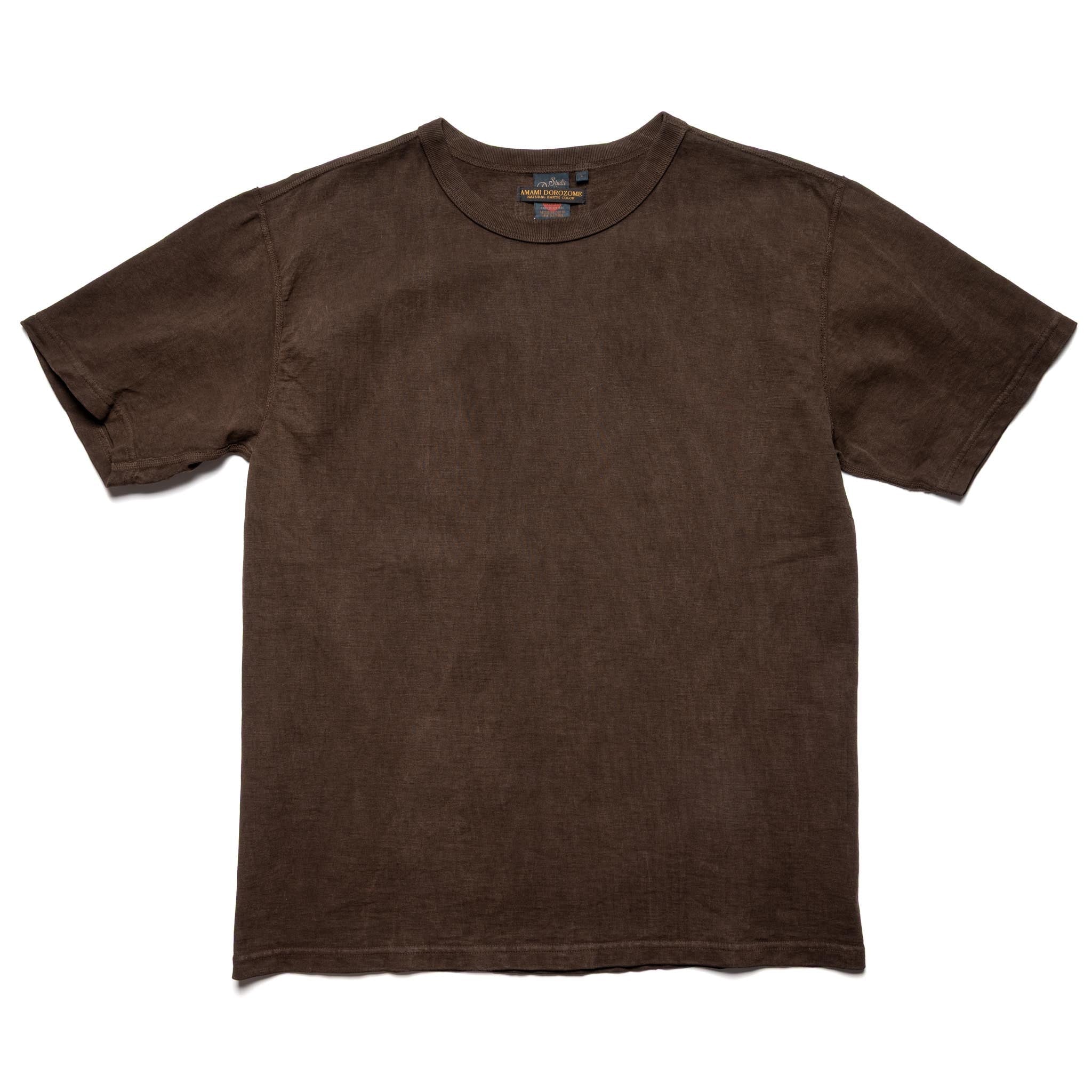 8198 Amami Oshima Mud-Dyed Loopwheeled T-Shirt - Dark Brown