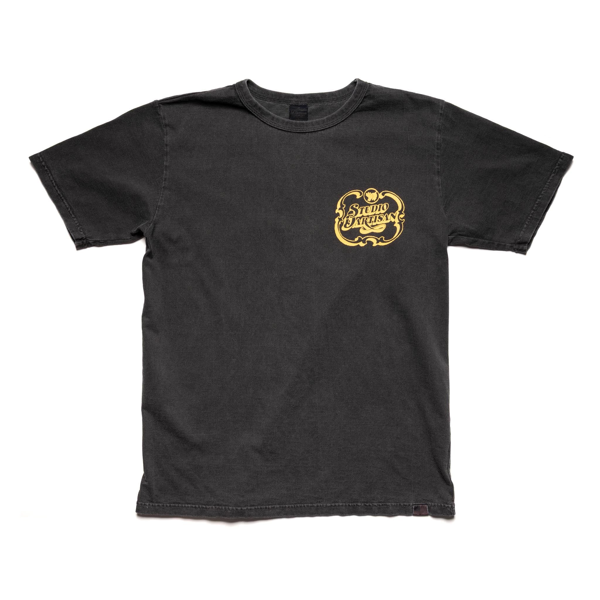 8207A USA Cotton Pigment Dye Graphic T-Shirt - Black