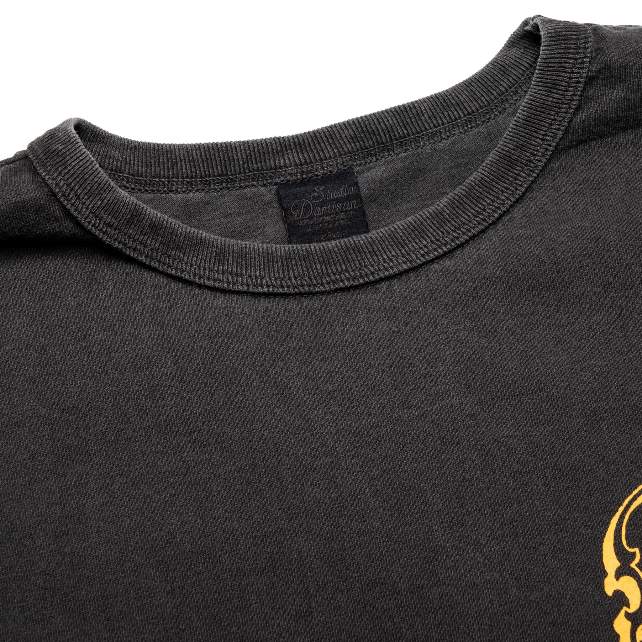 8207A USA Cotton Pigment Dye Graphic T-Shirt - Black