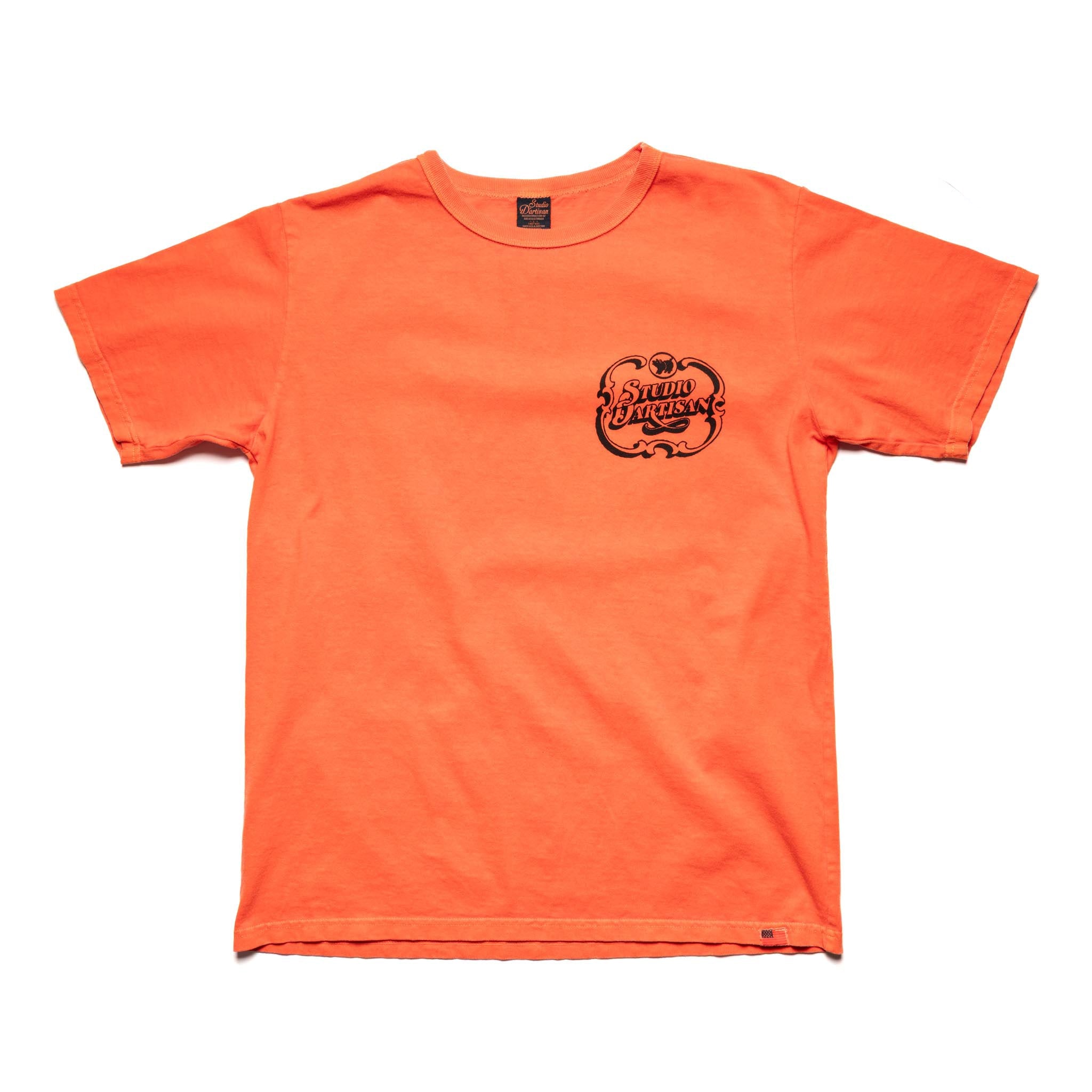8207A USA Cotton Pigment Dye Graphic T-Shirt - Orange
