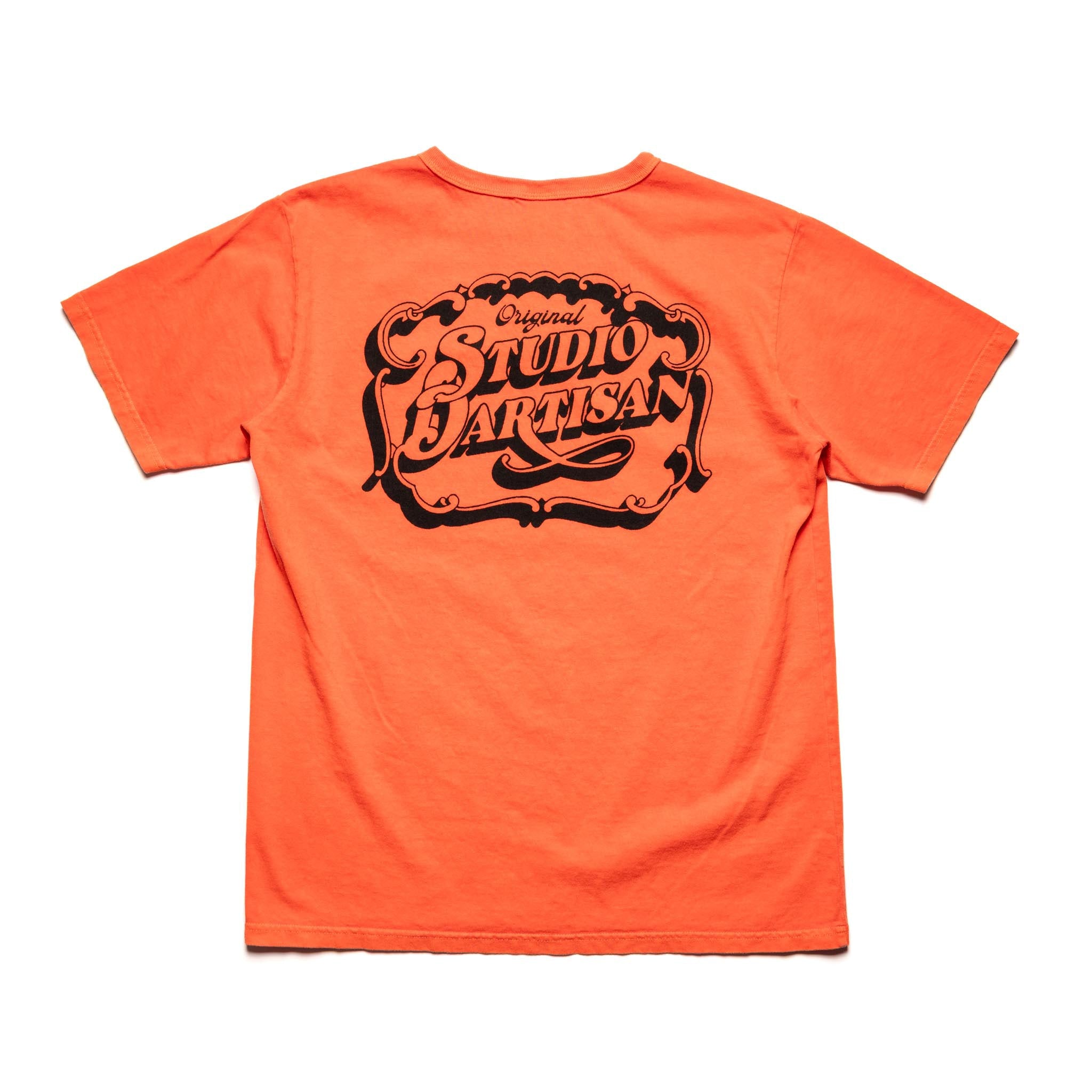8207A USA Cotton Pigment Dye Graphic T-Shirt - Orange