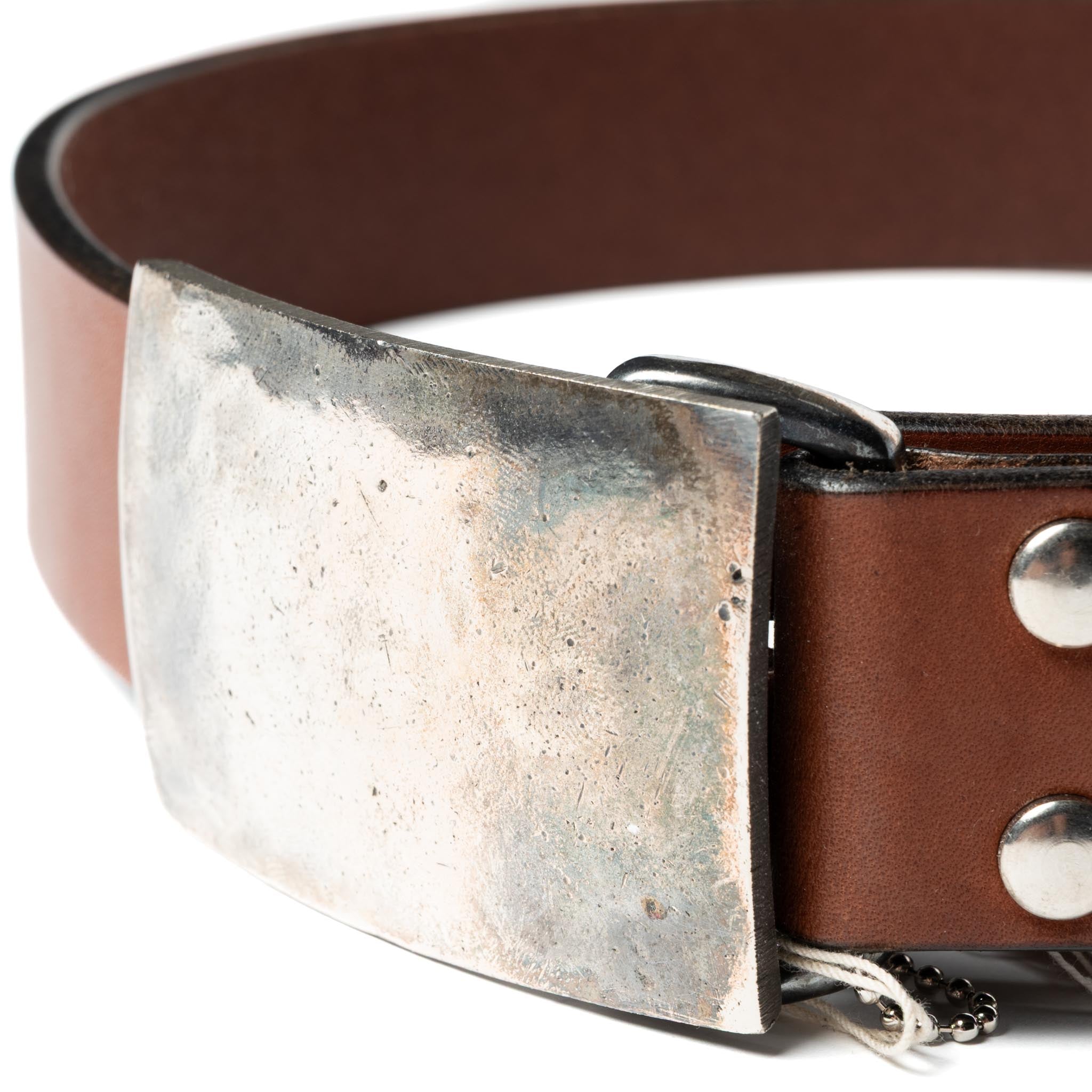 B-83 Flat Buckle Belt - Brown