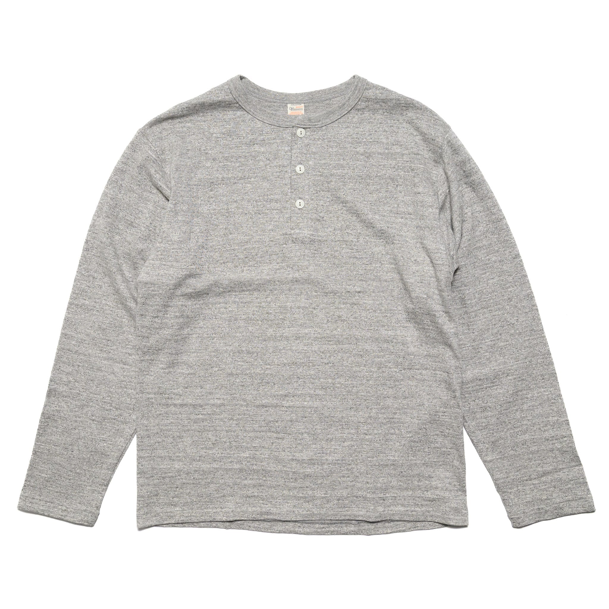 5907 Long Sleeve Henley - Heather Grey