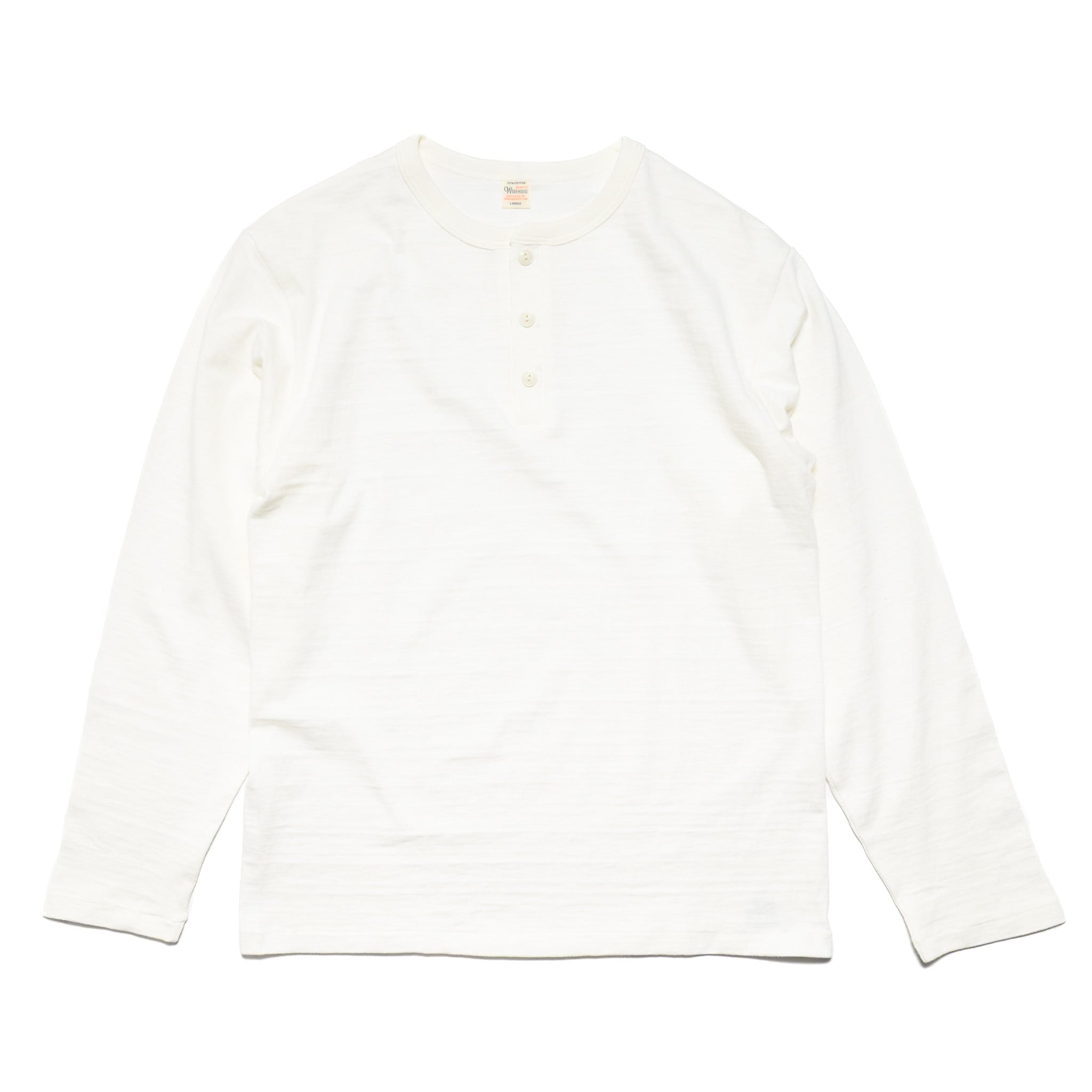 5907 Long Sleeve Henley - Off White