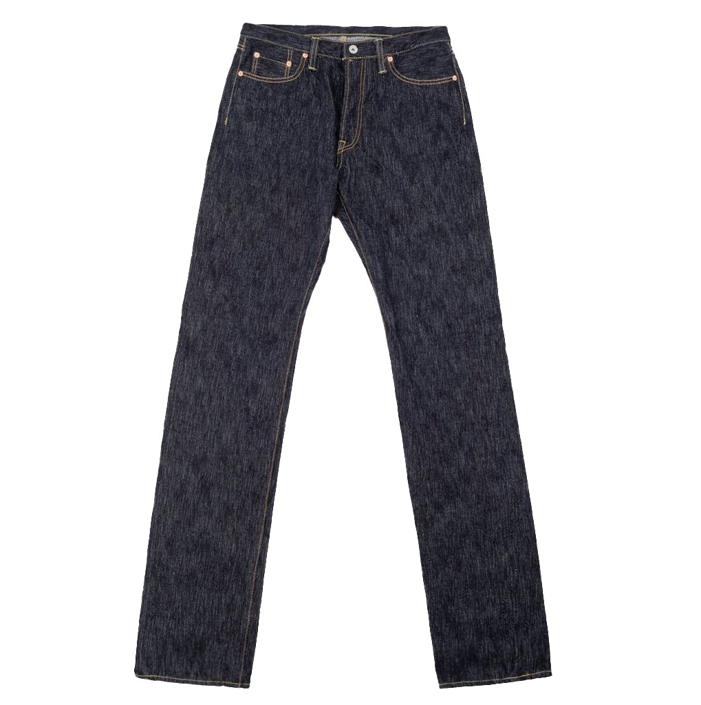 Iron Heart IH-888S-SLB 16oz Slubby Selvedge Denim Relaxed Tapered Cut Jeans Indigo Front Shape