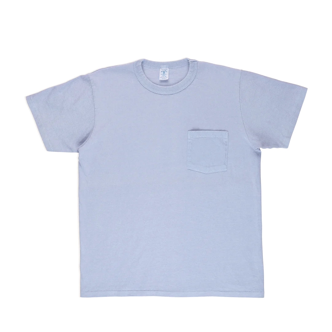 14/1 Pigment Dyed Pocket T-Shirt - Foggy Blue
