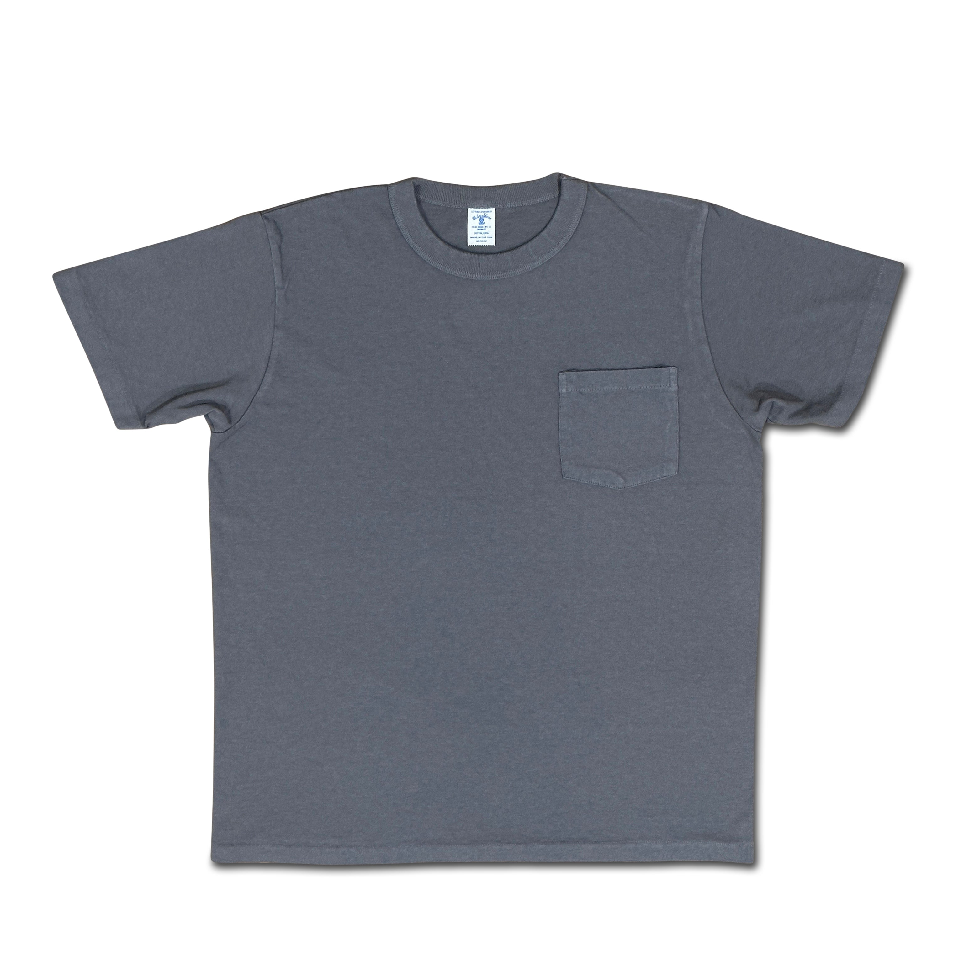 14/1 Pigment Dyed Pocket T-Shirt - Gunmetal