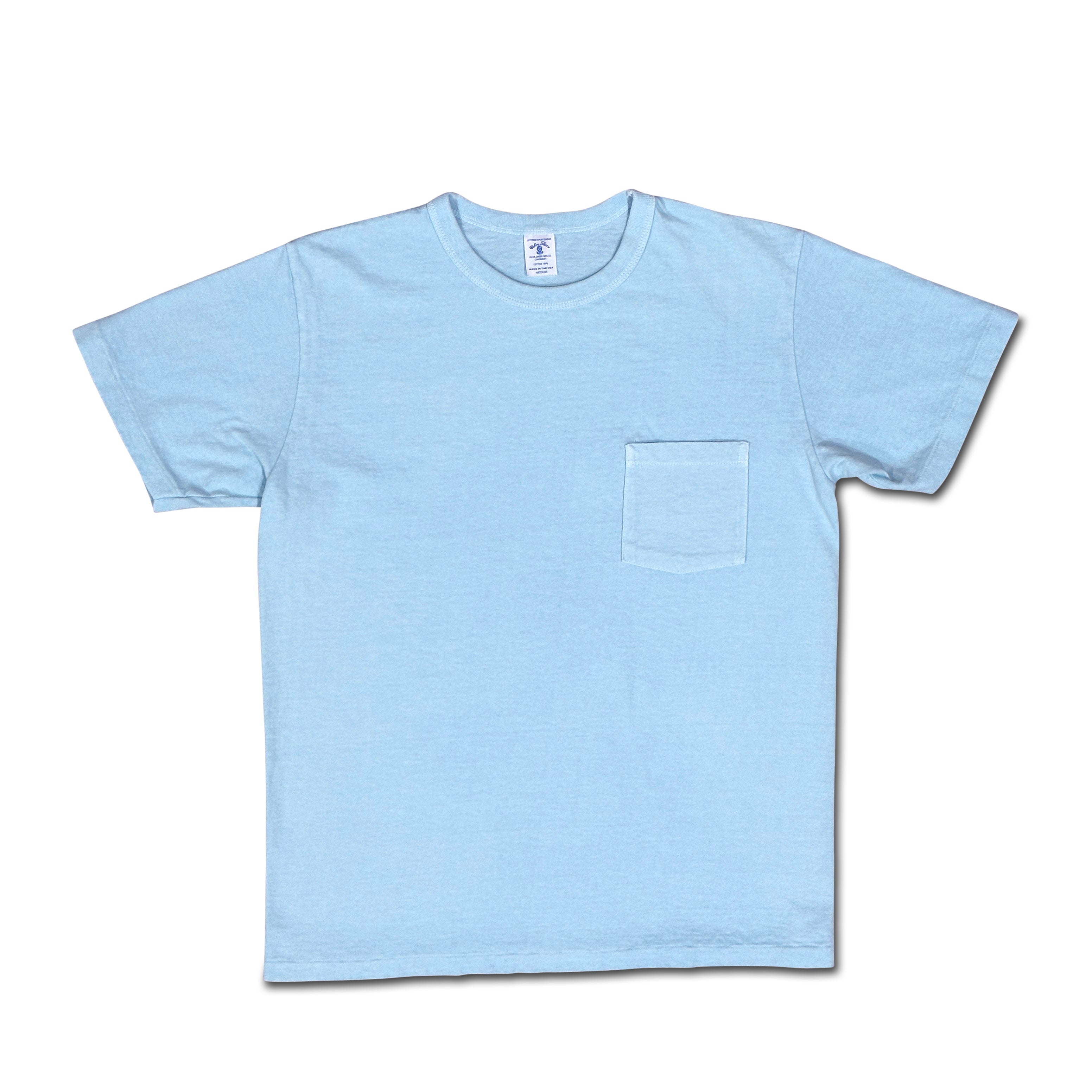 14/1 Pigment Dyed Pocket T-Shirt - Turquoise