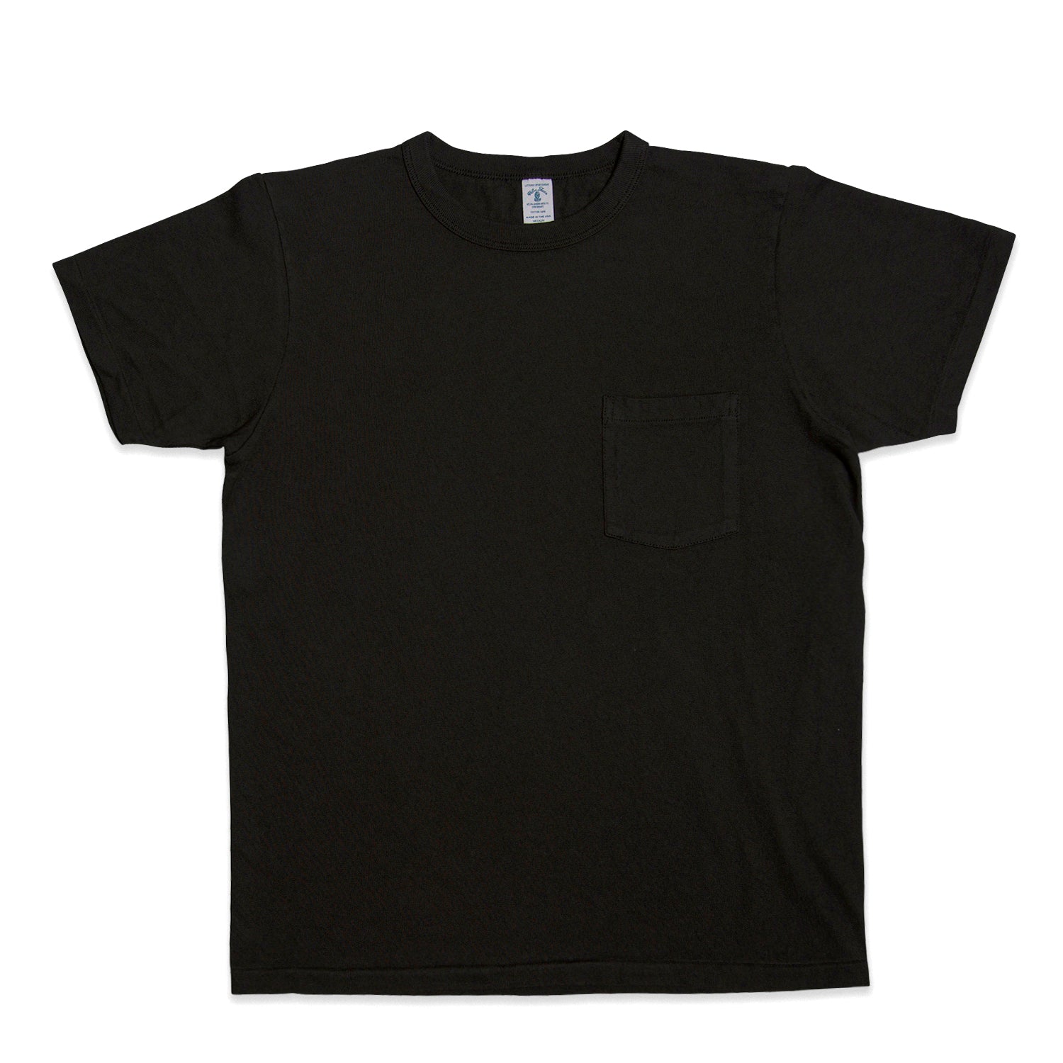 14/1 Pigment Dyed Pocket T-Shirt - Jet Black