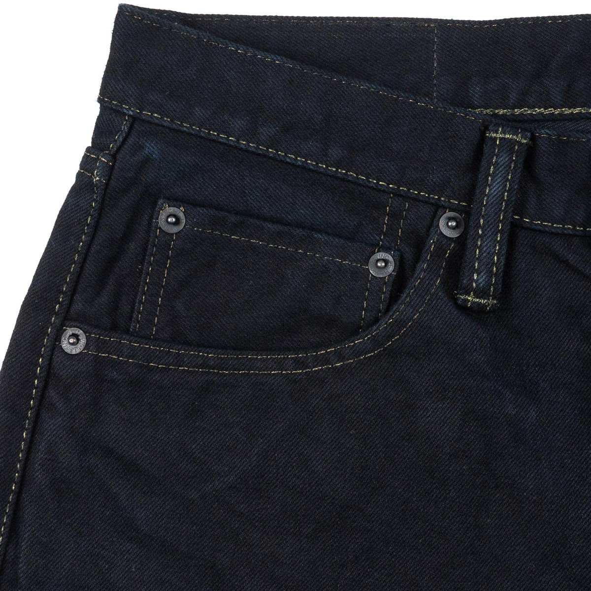 IH-1955S-142od 14oz Selvedge Denim "1955" Vintage Tapered Jeans - Indigo Overdyed Black