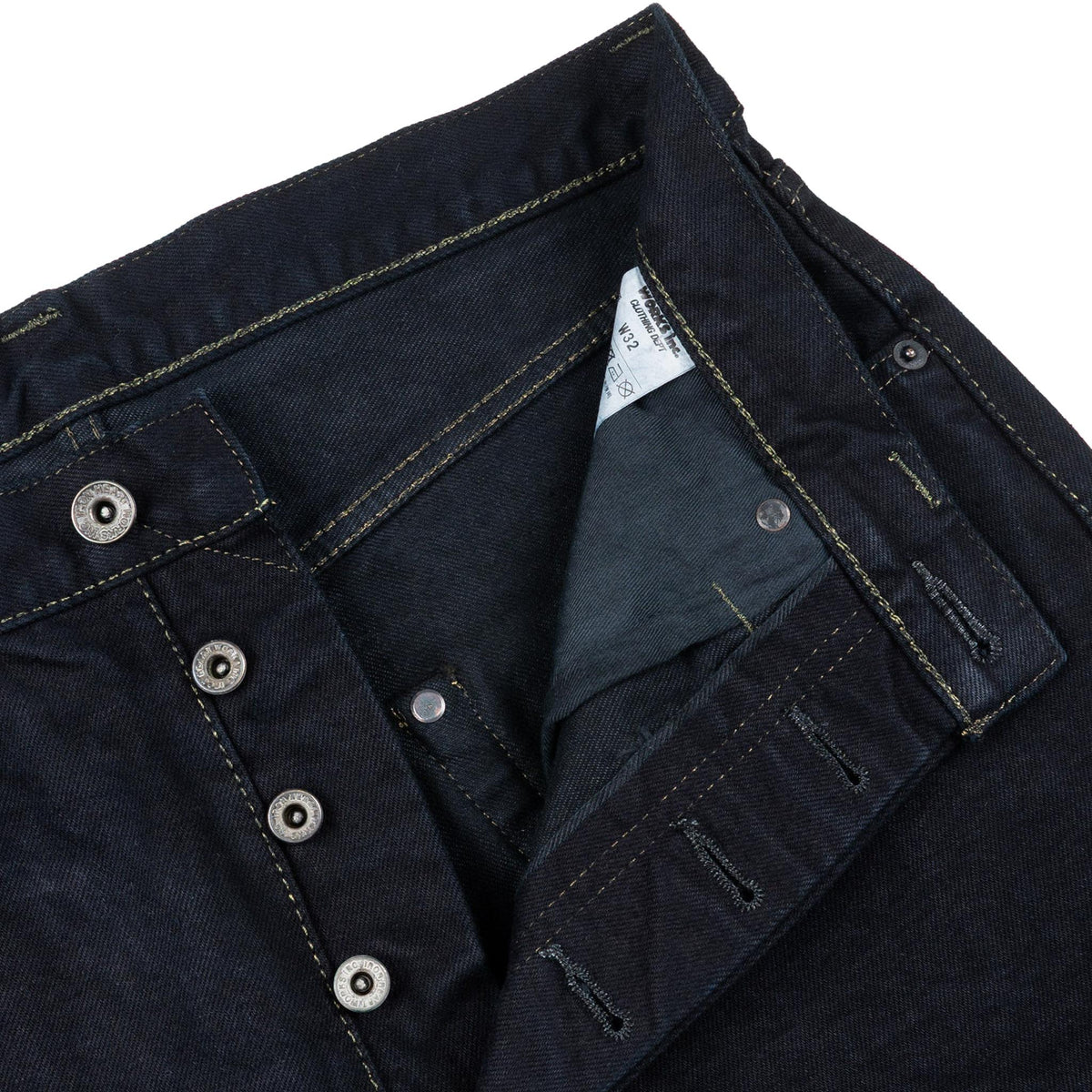 IH-1955S-142od 14oz Selvedge Denim "1955" Vintage Tapered Jeans - Indigo Overdyed Black