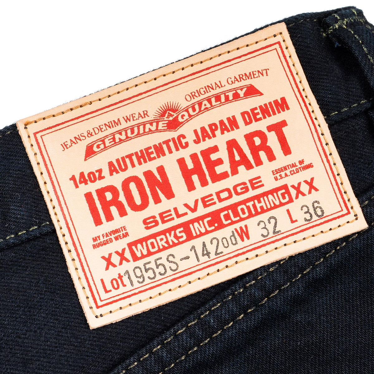 IH-1955S-142od 14oz Selvedge Denim "1955" Vintage Tapered Jeans - Indigo Overdyed Black