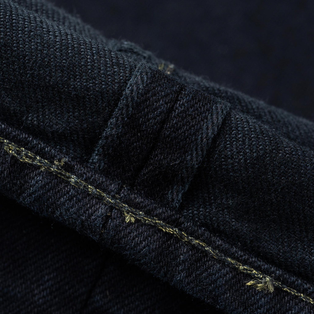 IH-1955S-142od 14oz Selvedge Denim "1955" Vintage Tapered Jeans - Indigo Overdyed Black