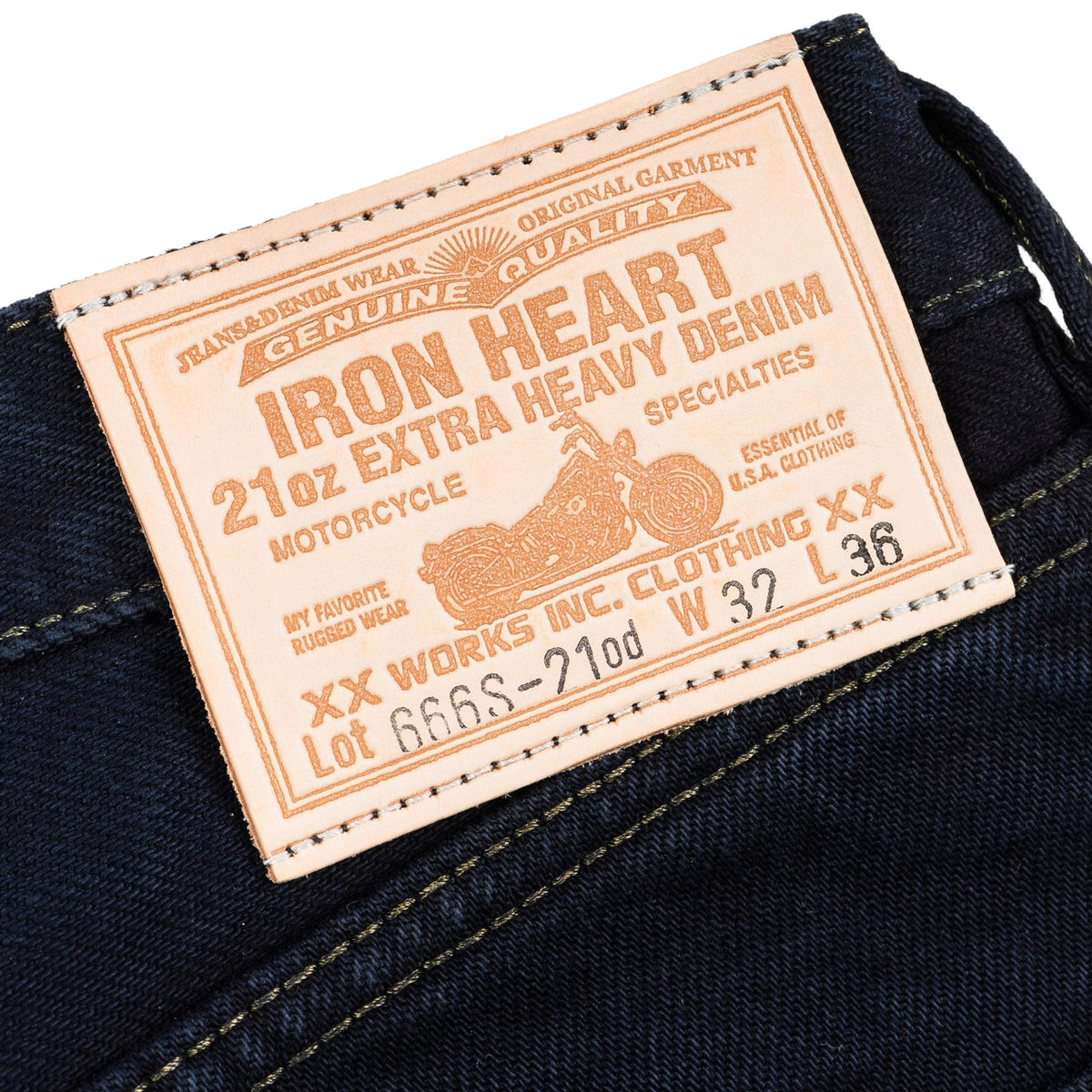 IH-666S-21od 21oz Selvedge Denim Slim Straight Cut Jeans - Indigo Overdyed Black