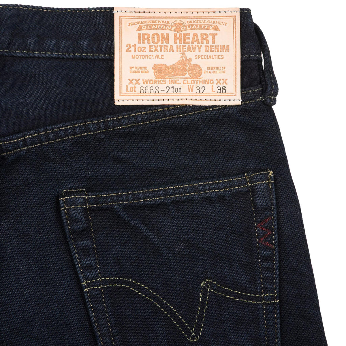 IH-666S-21od 21oz Selvedge Denim Slim Straight Cut Jeans - Indigo Overdyed Black