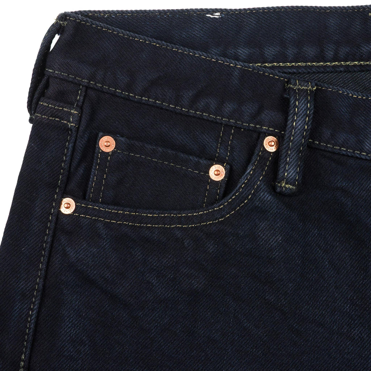 IH-666S-21od 21oz Selvedge Denim Slim Straight Cut Jeans - Indigo Overdyed Black