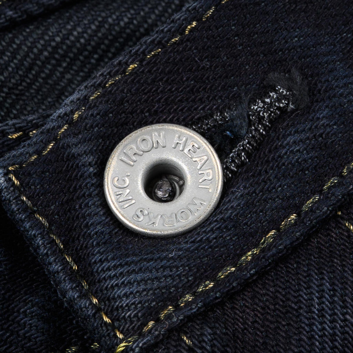 IH-666S-21od 21oz Selvedge Denim Slim Straight Cut Jeans - Indigo Overdyed Black