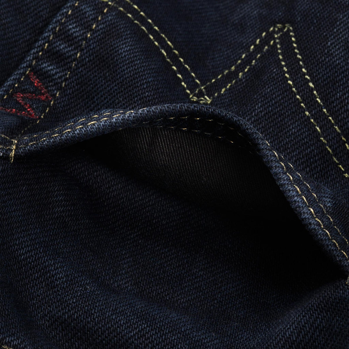 IH-666S-21od 21oz Selvedge Denim Slim Straight Cut Jeans - Indigo Overdyed Black