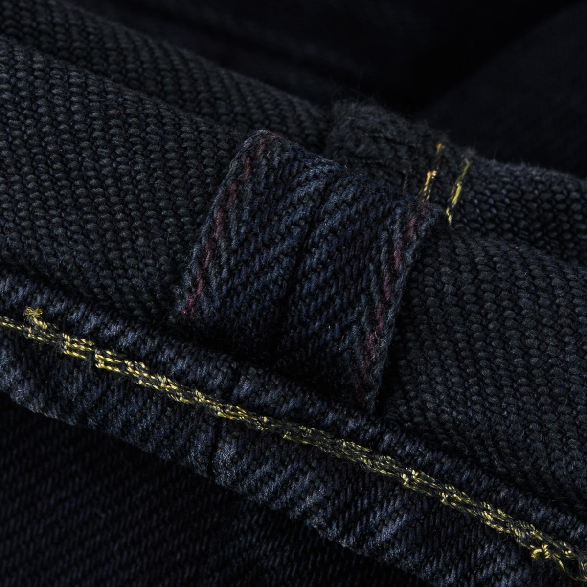 IH-666S-21od 21oz Selvedge Denim Slim Straight Cut Jeans - Indigo Overdyed Black
