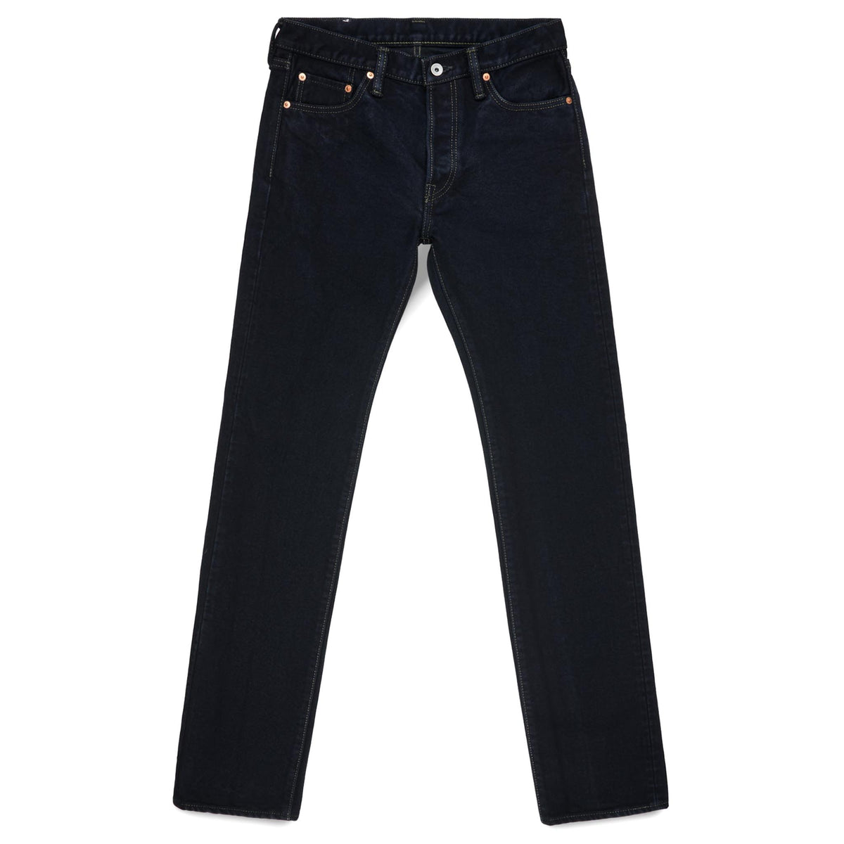 IH-666S-21od 21oz Selvedge Denim Slim Straight Cut Jeans - Indigo Overdyed Black