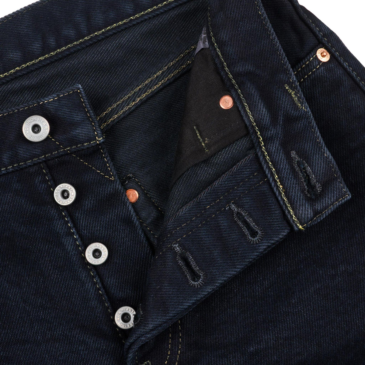 IH-666S-21od 21oz Selvedge Denim Slim Straight Cut Jeans - Indigo Overdyed Black