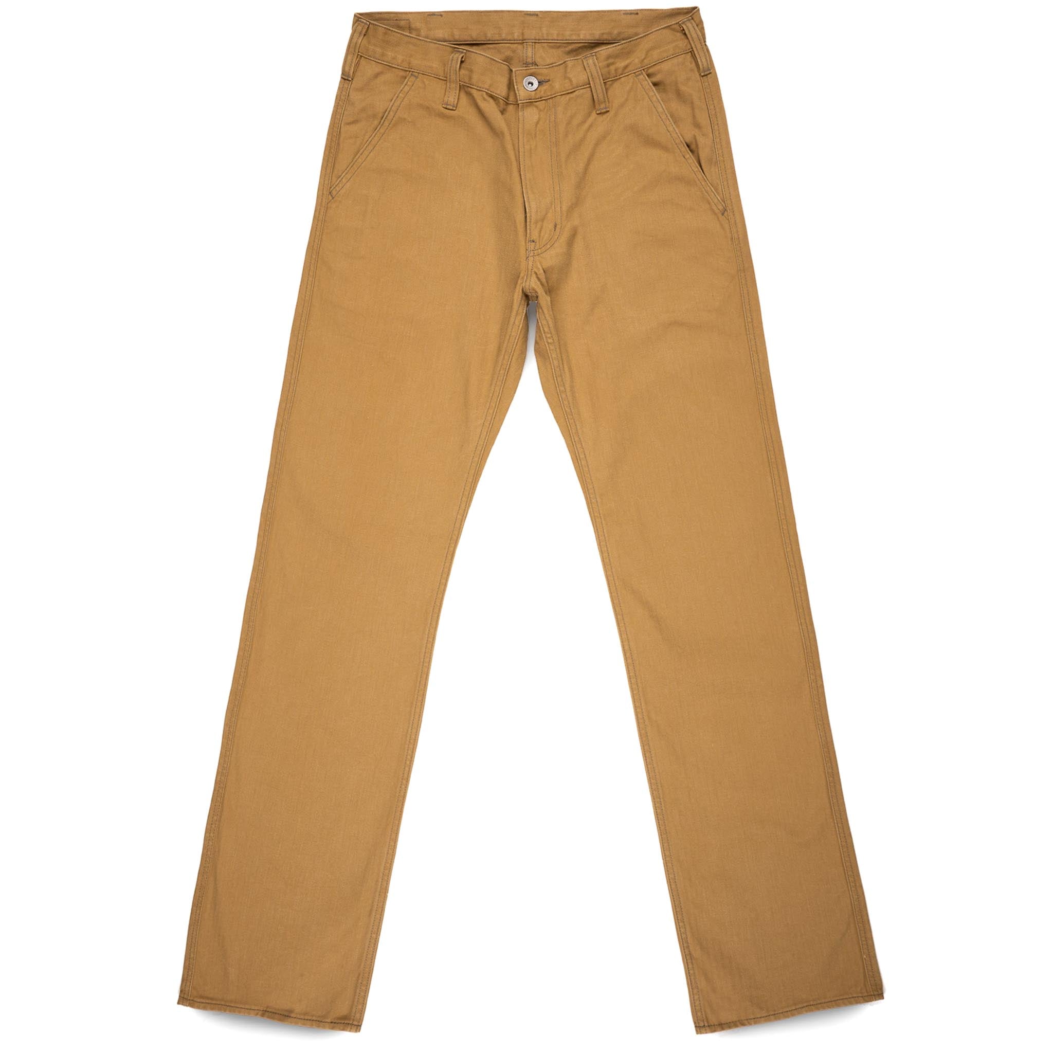 IH-748-BRN 10oz Herringbone Wide Pants - Brown