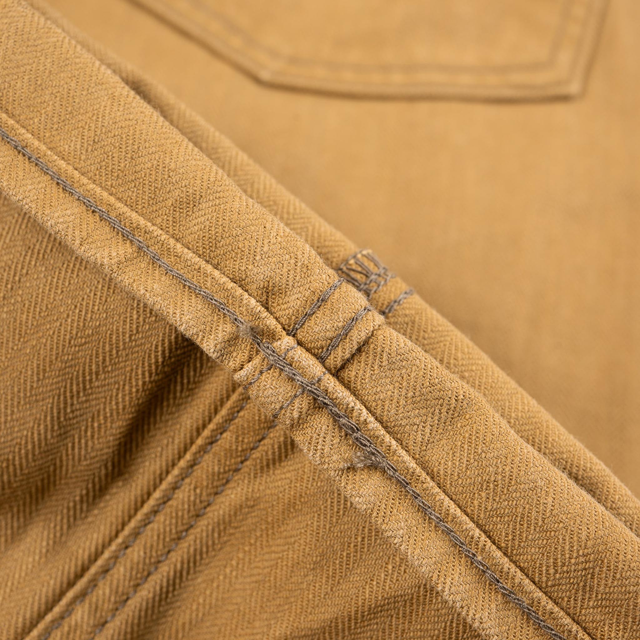 IH-748-BRN 10oz Herringbone Wide Pants - Brown