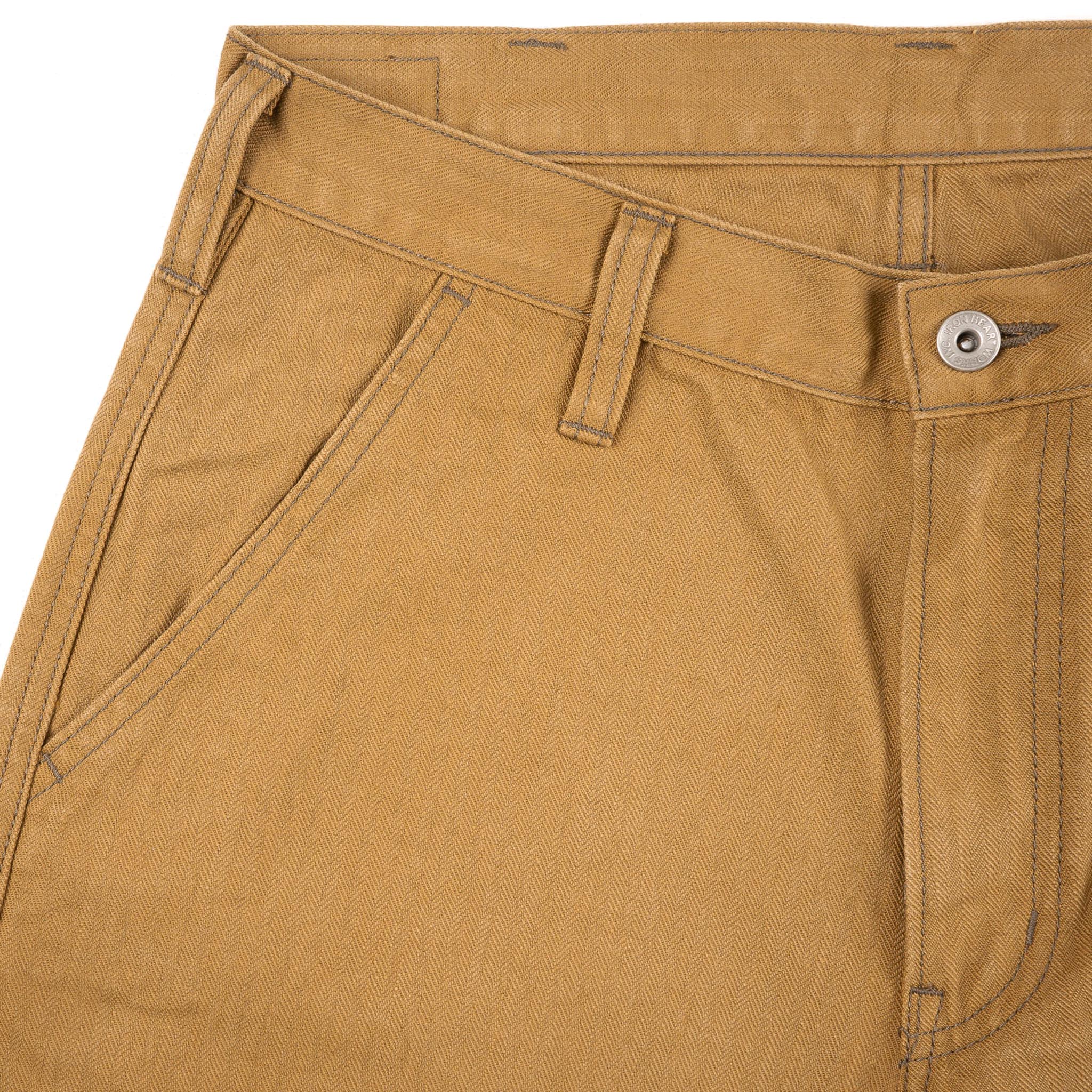 IH-748-BRN 10oz Herringbone Wide Pants - Brown