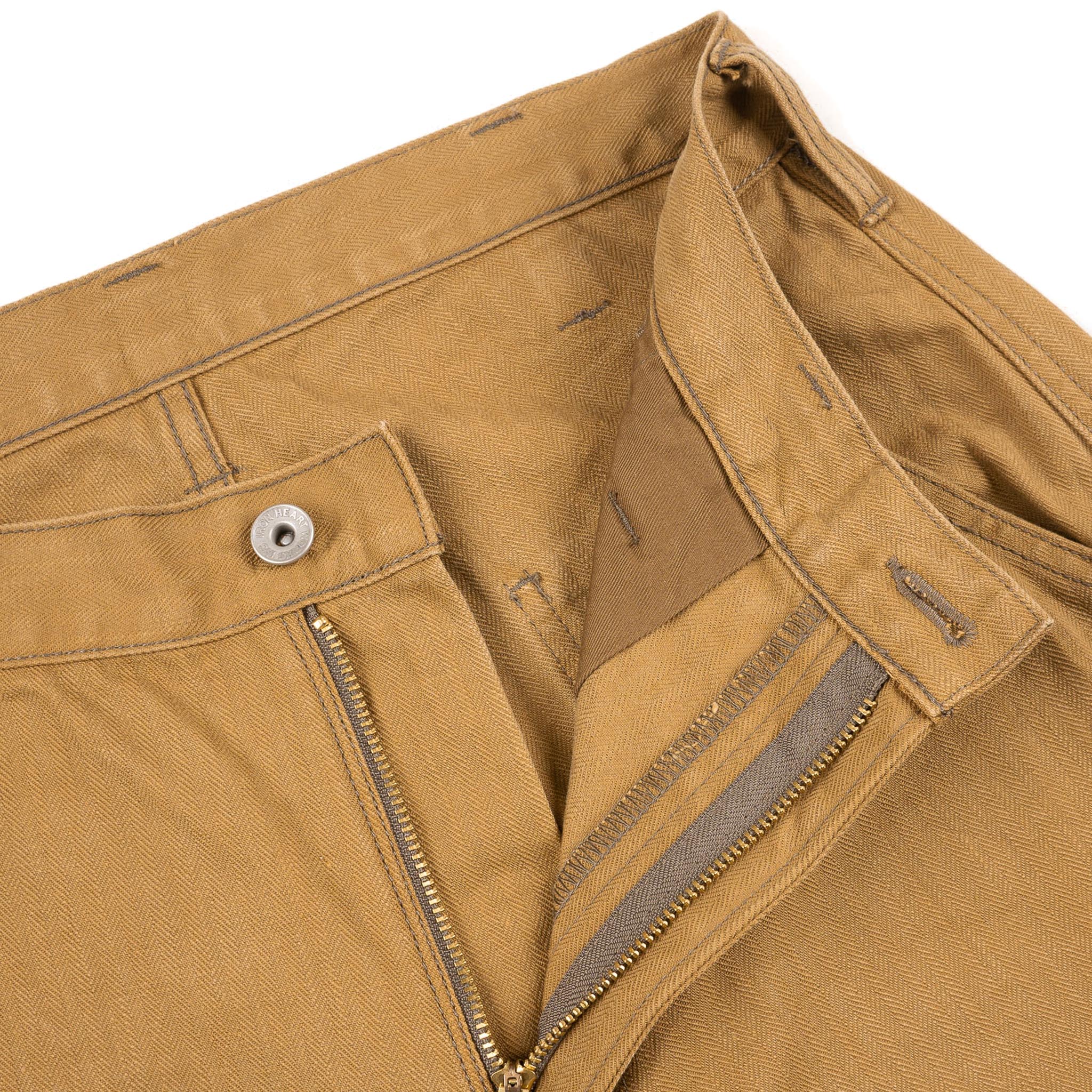 IH-748-BRN 10oz Herringbone Wide Pants - Brown