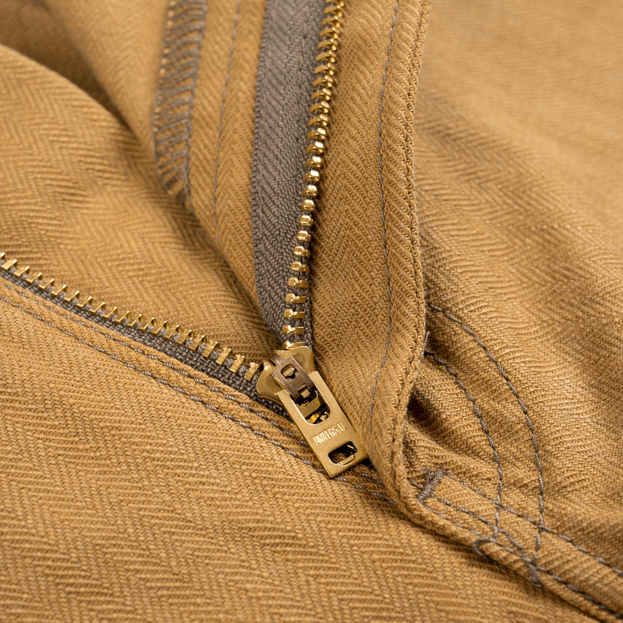 IH-748-BRN 10oz Herringbone Wide Pants - Brown